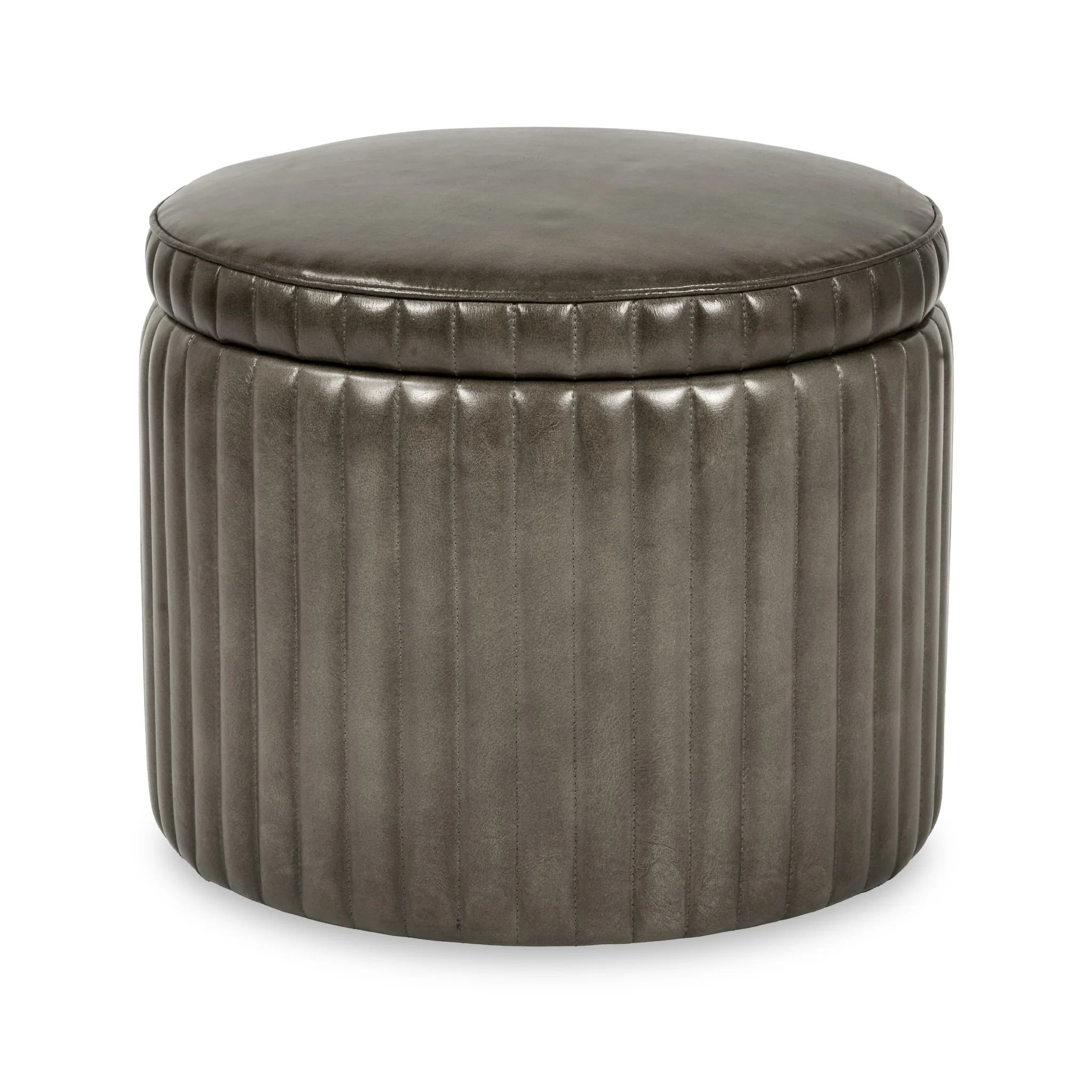 Alessandro Leather Storage Pouffe