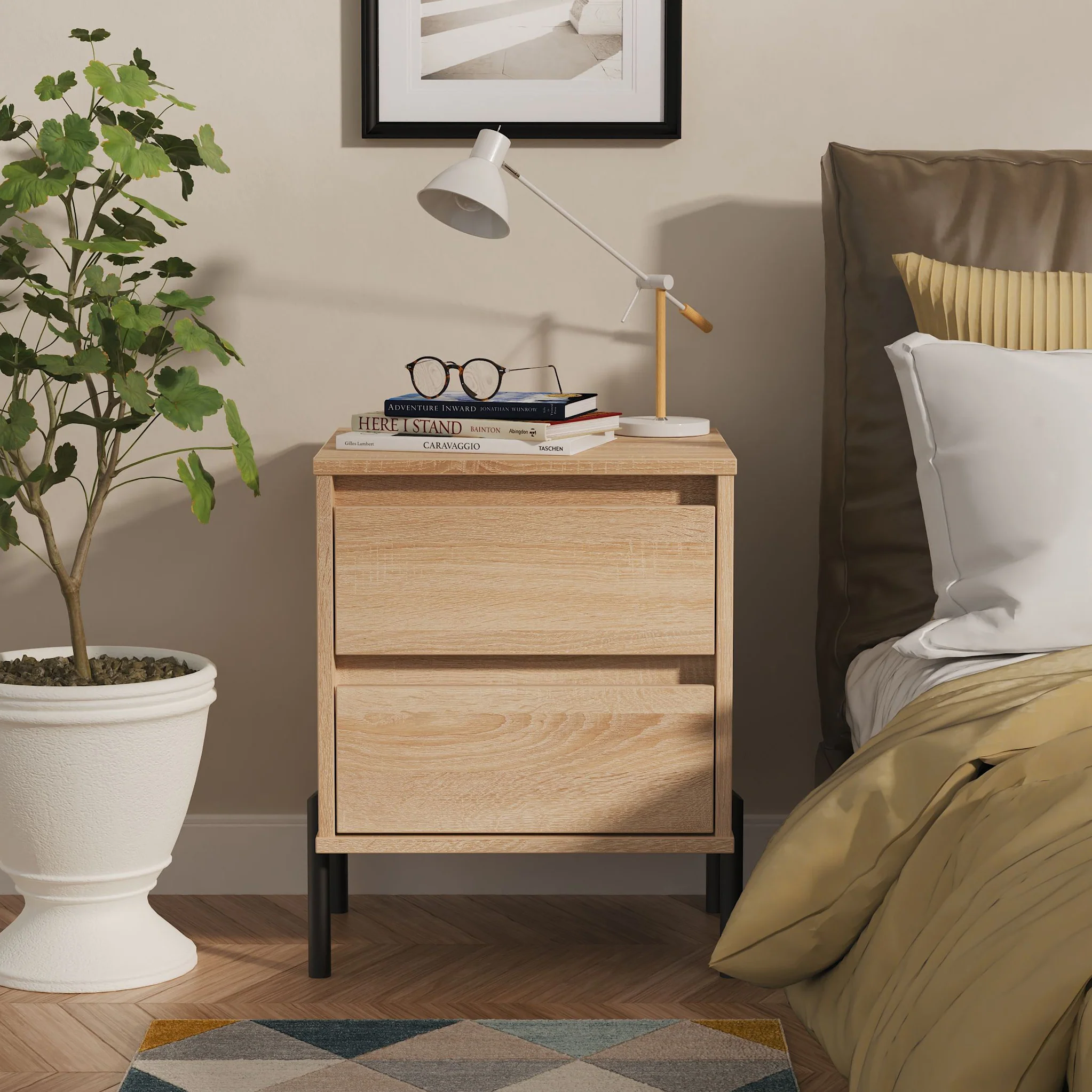 Axton 2 Drawer Bedside Table - Image 2