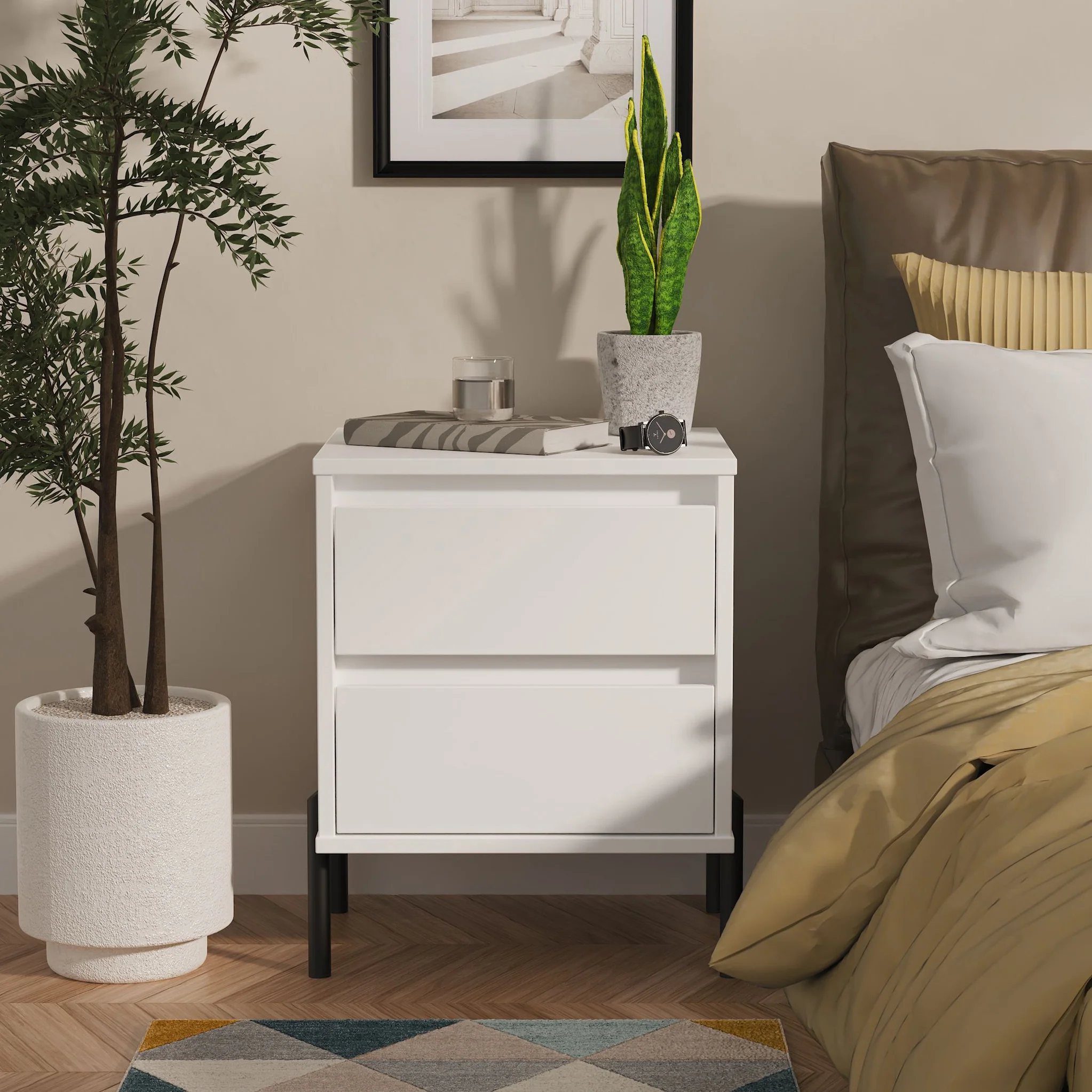 Axton 2 Drawer Bedside Table - Image 20