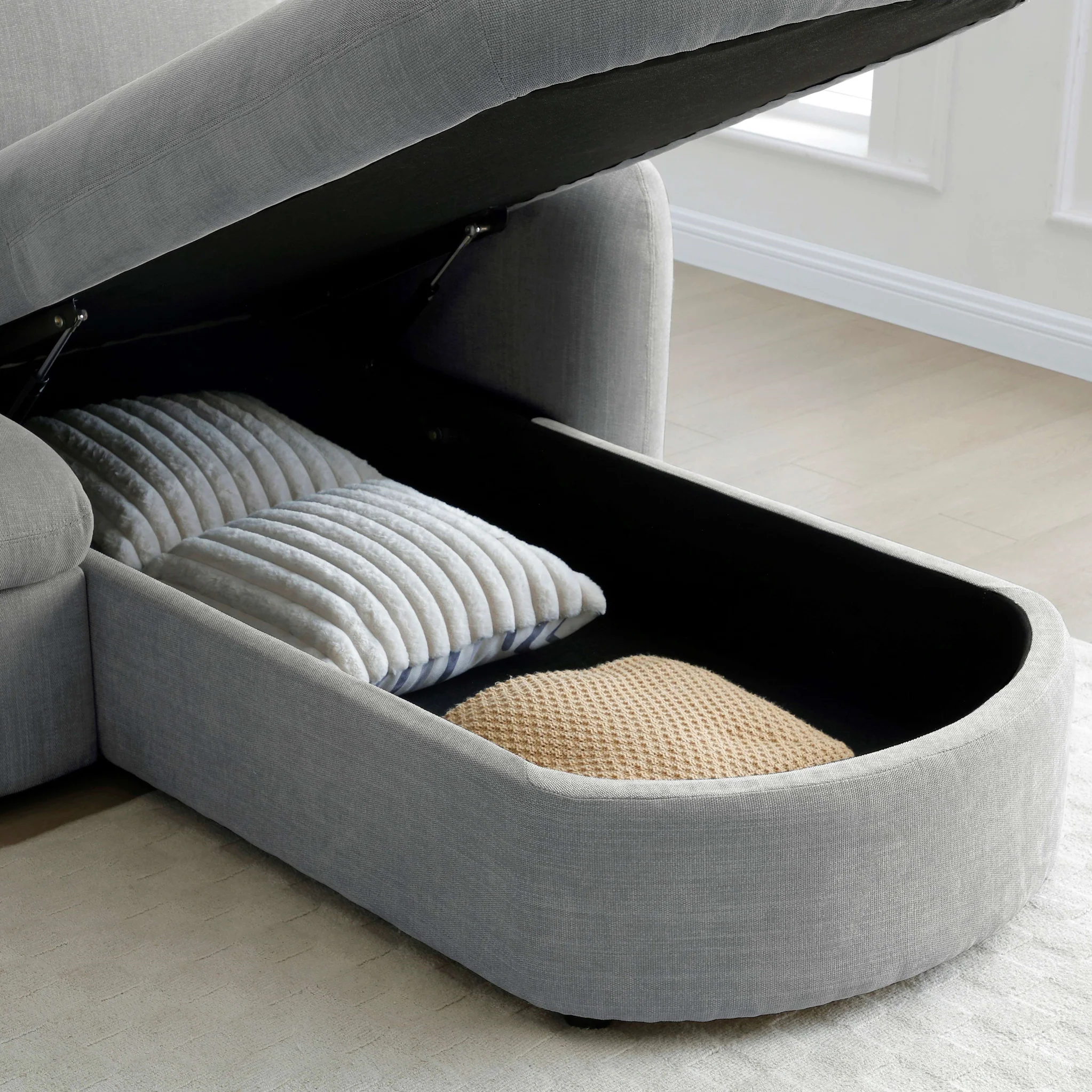 Belvere Curved Corner 3 Seater Sofa Bed - Image 18
