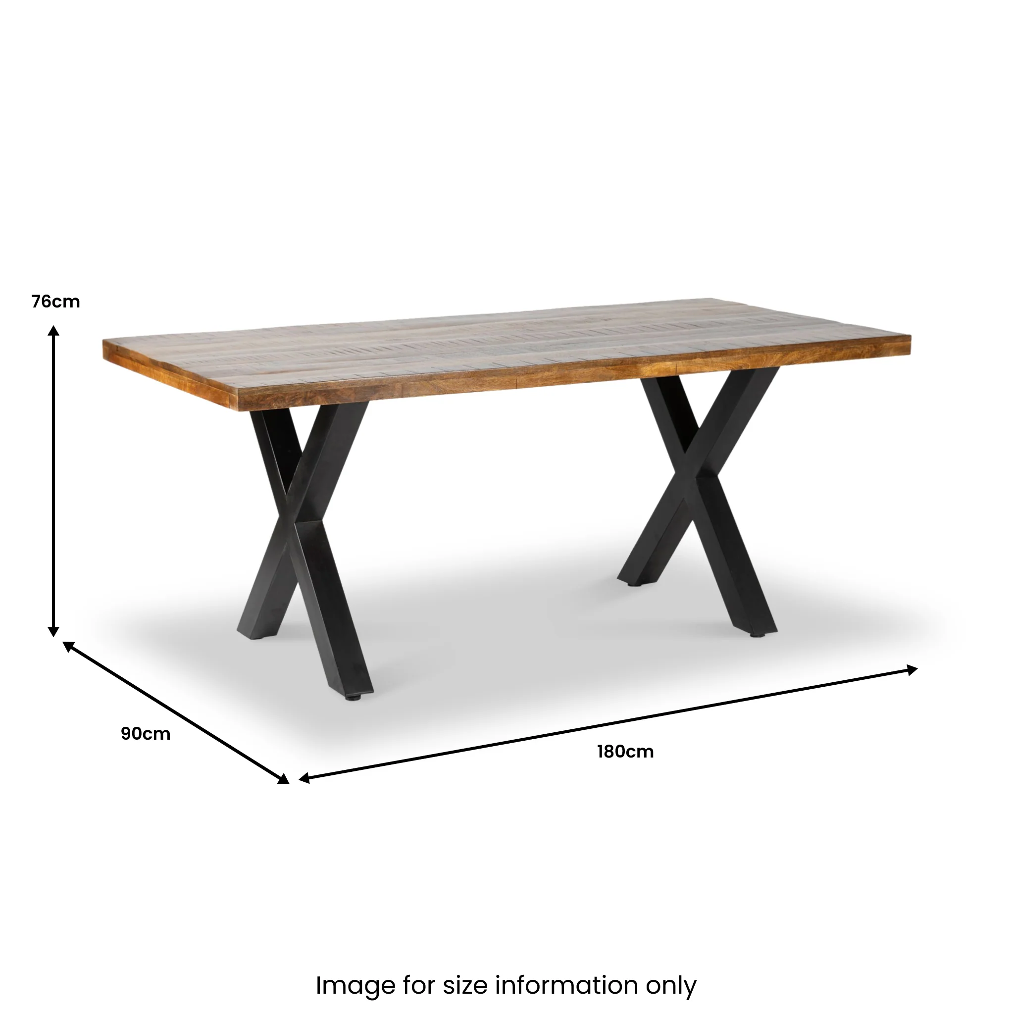 Benjin 180cm Mango Wood Dining Table - Image 9
