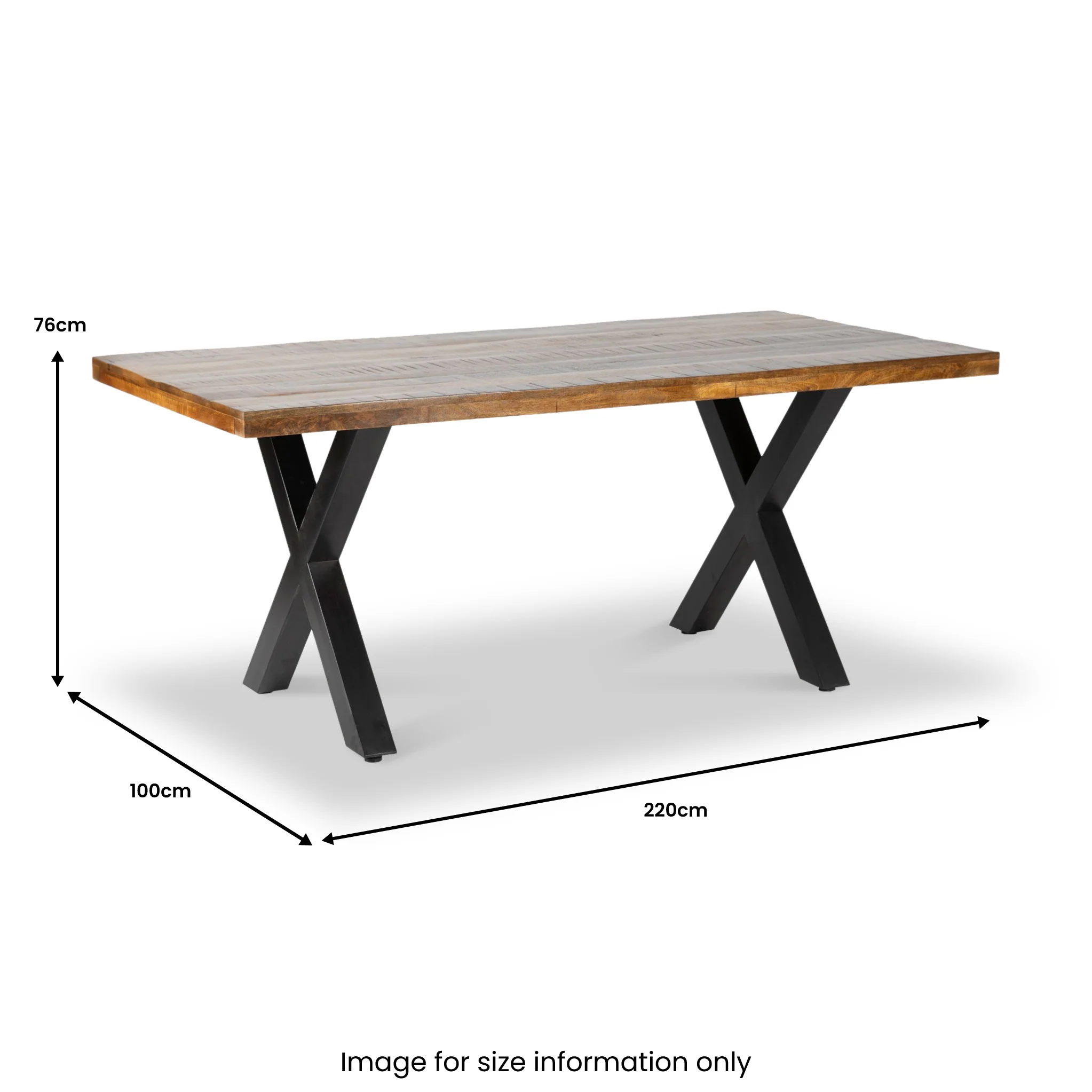 Benjin 220cm Mango Wood Dining Table - Image 9