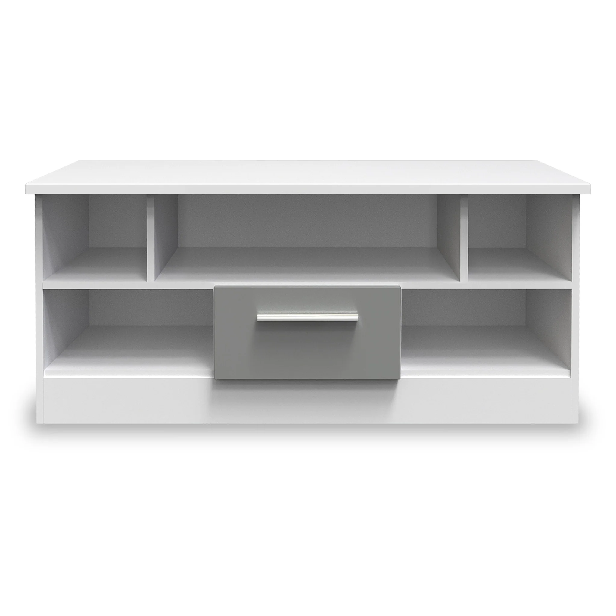 Blakely Grey and White 1 Drawer TV Unit - Image 2