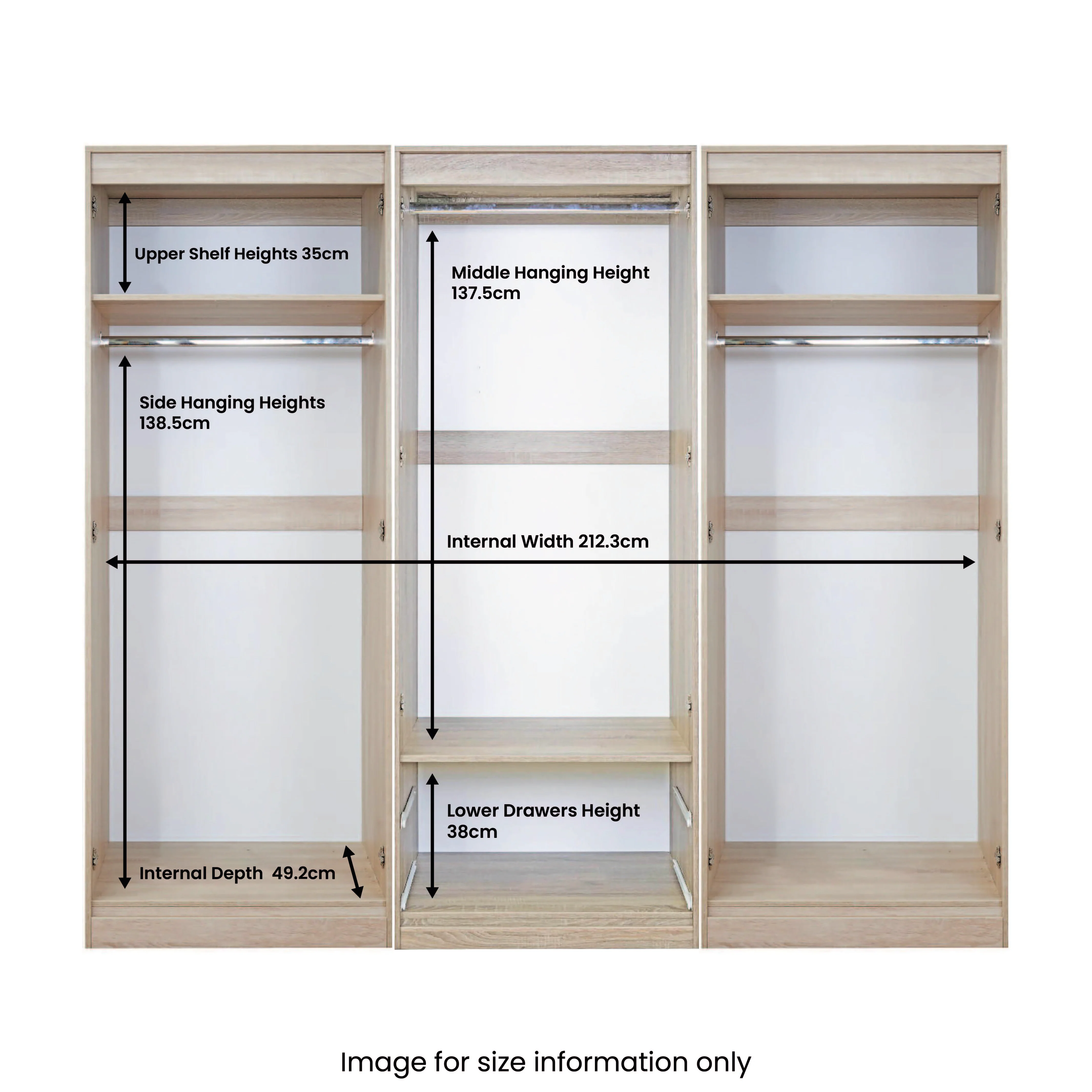 Bramham Grey Tall 6 Door 2 Mirror Wardrobe - Image 7
