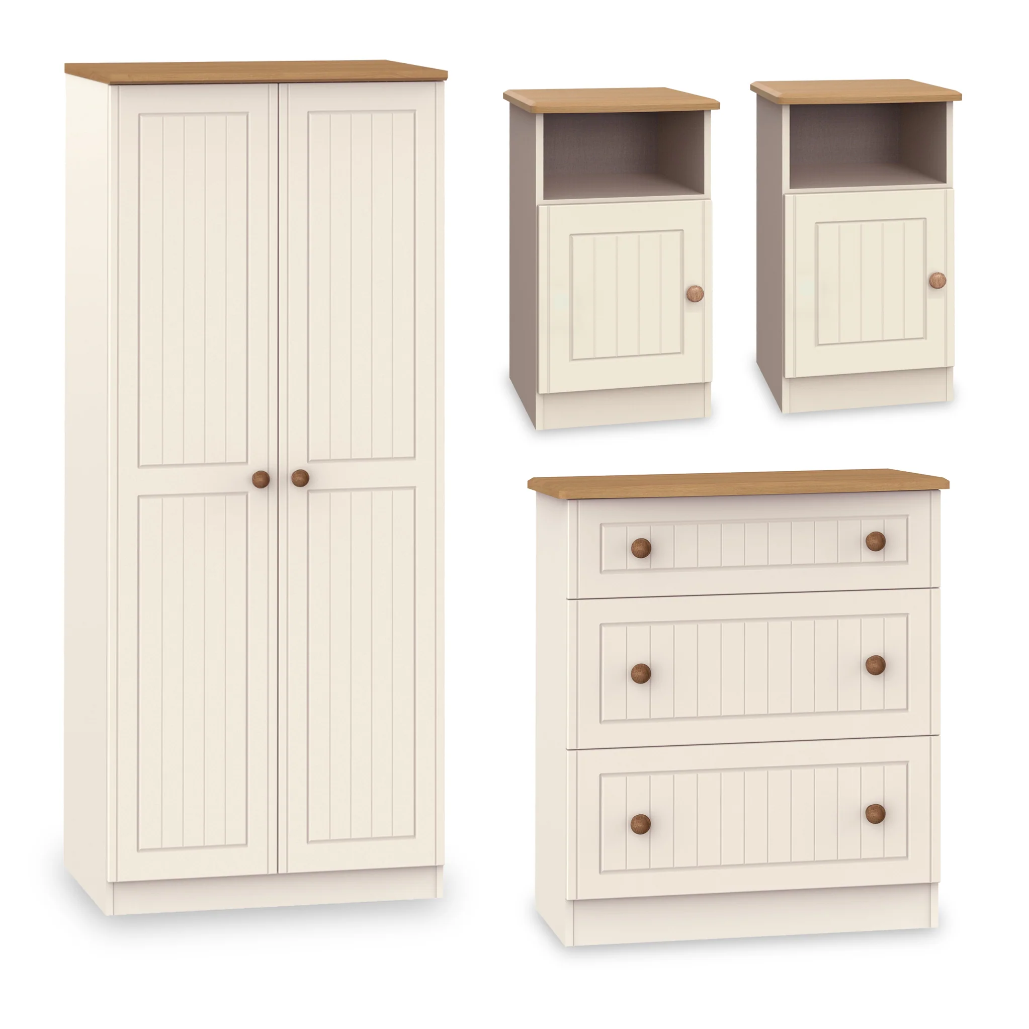 Brixham Cream 4 Piece Bedroom Set - Image 2