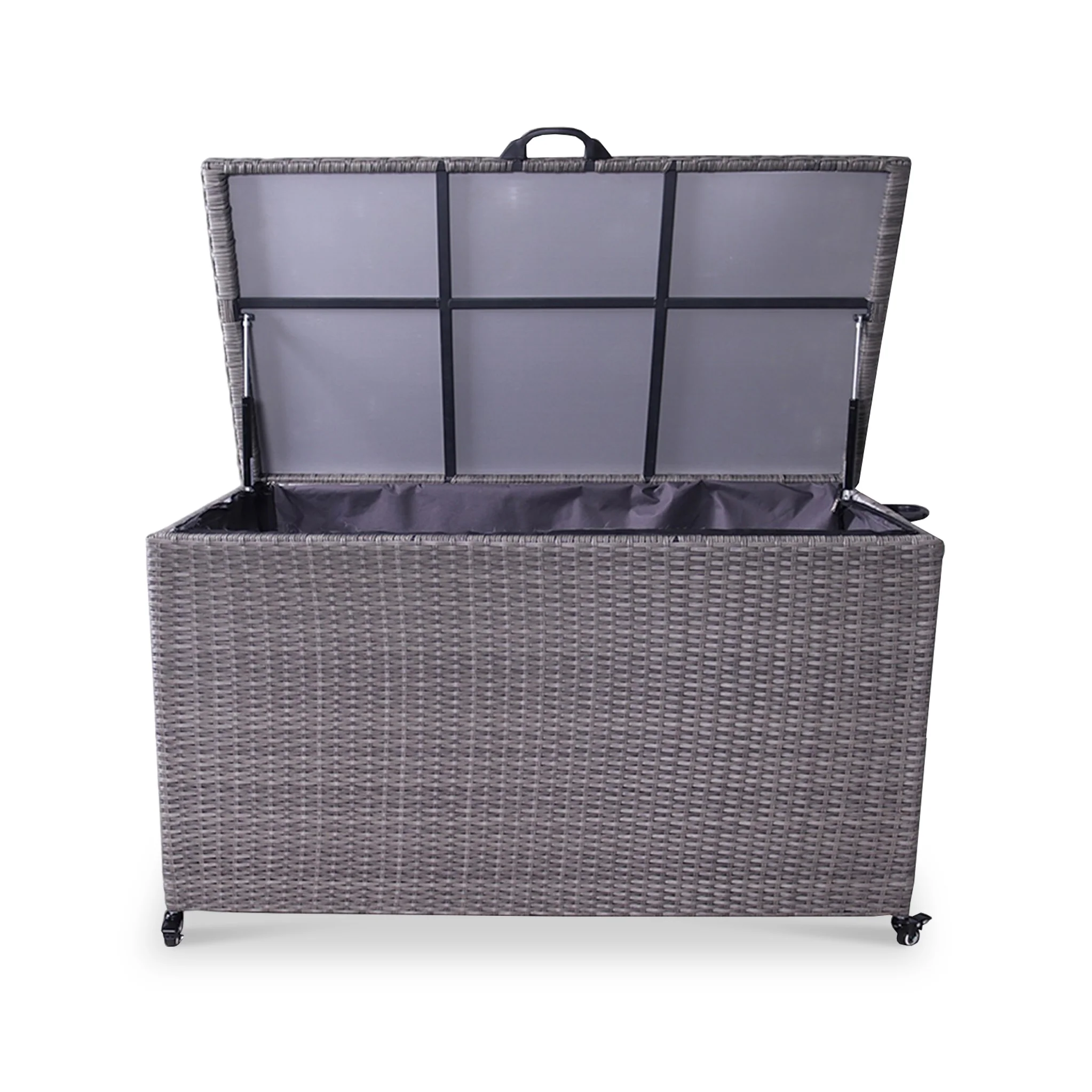Charcoal Weave 826L Cushion Storage Box with Gas Lift - Image 3