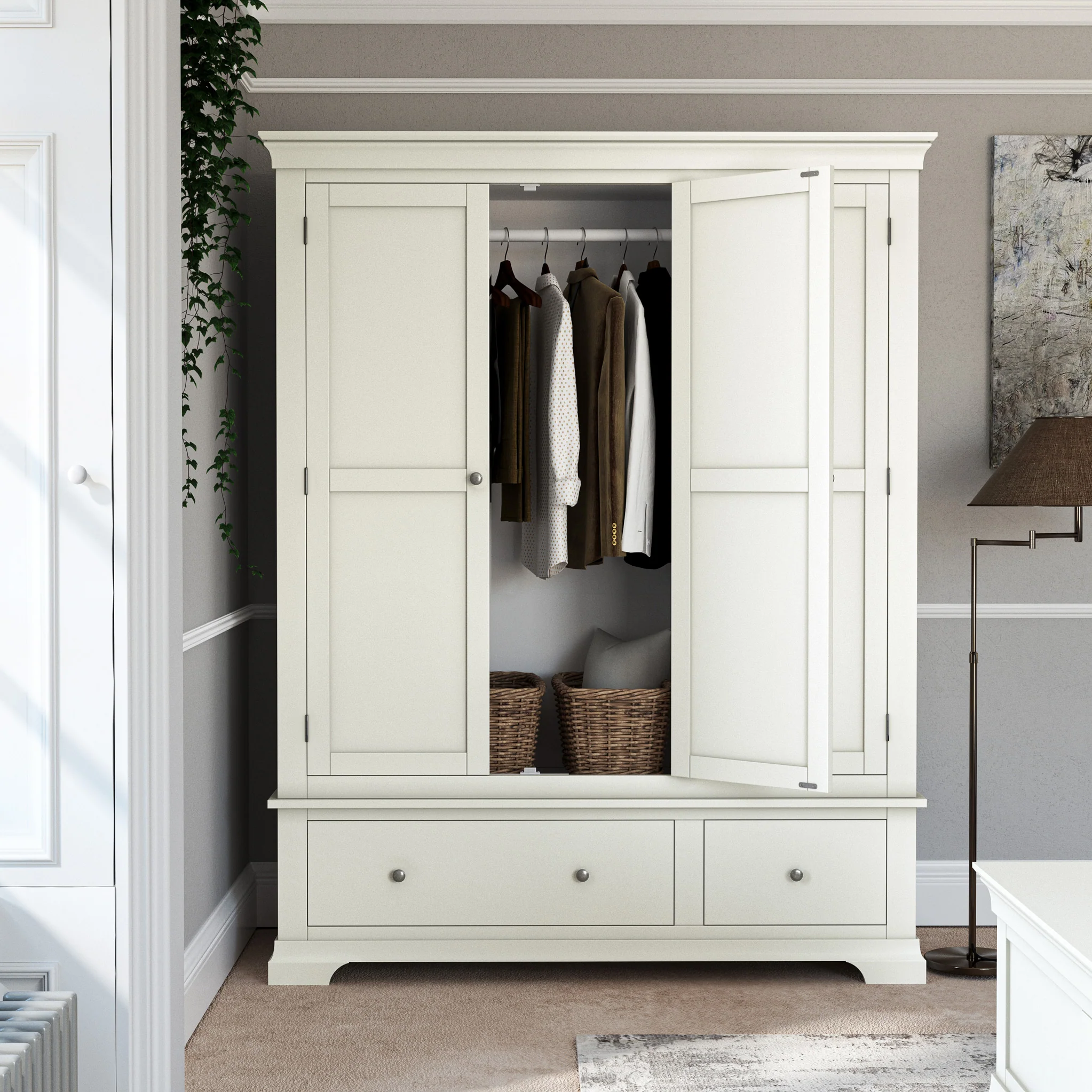 Colette Triple Wardrobe with 2 Drawers - Image 2