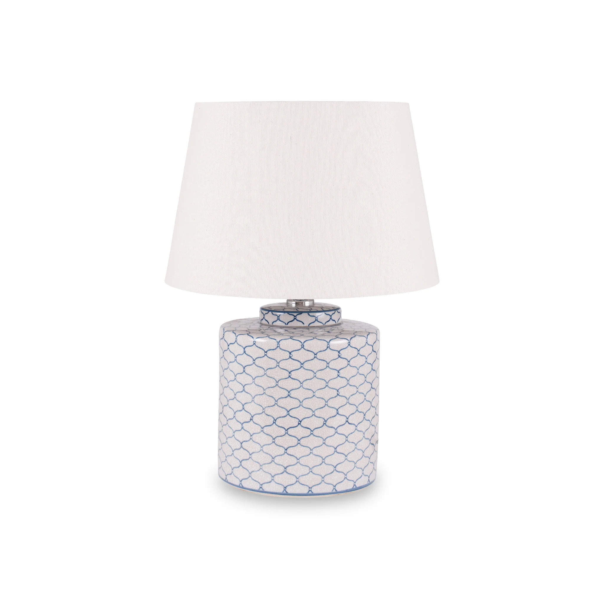 Demetri Grey and Blue Detail Ceramic Table Lamp