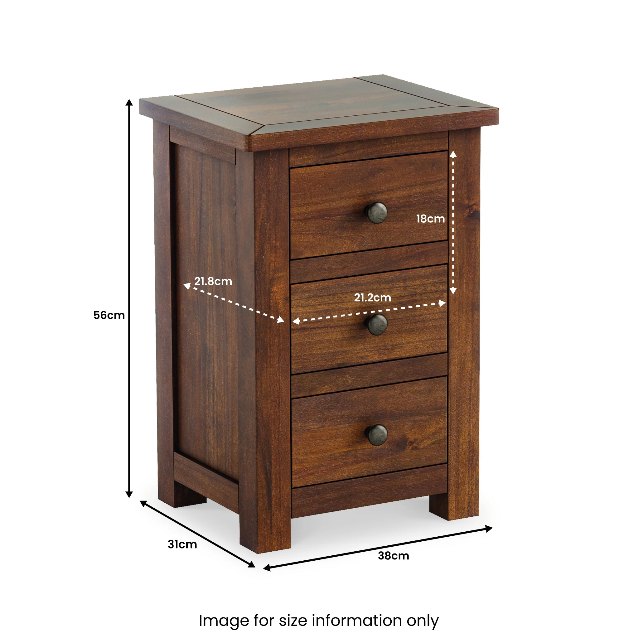 Duchy Acacia 2 Drawer Bedside Table - Image 14