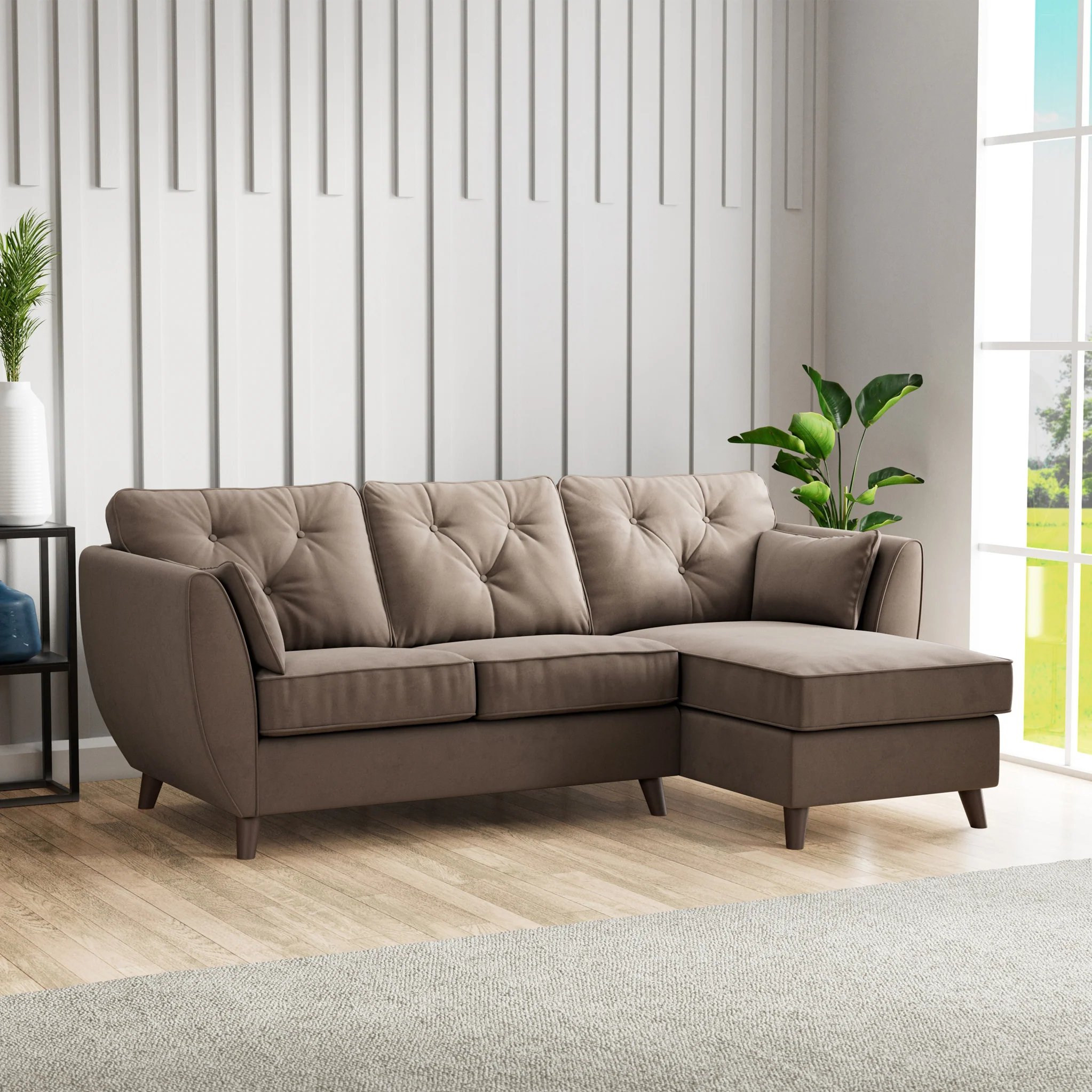 Edison Velvet Chaise Sofa - Image 46