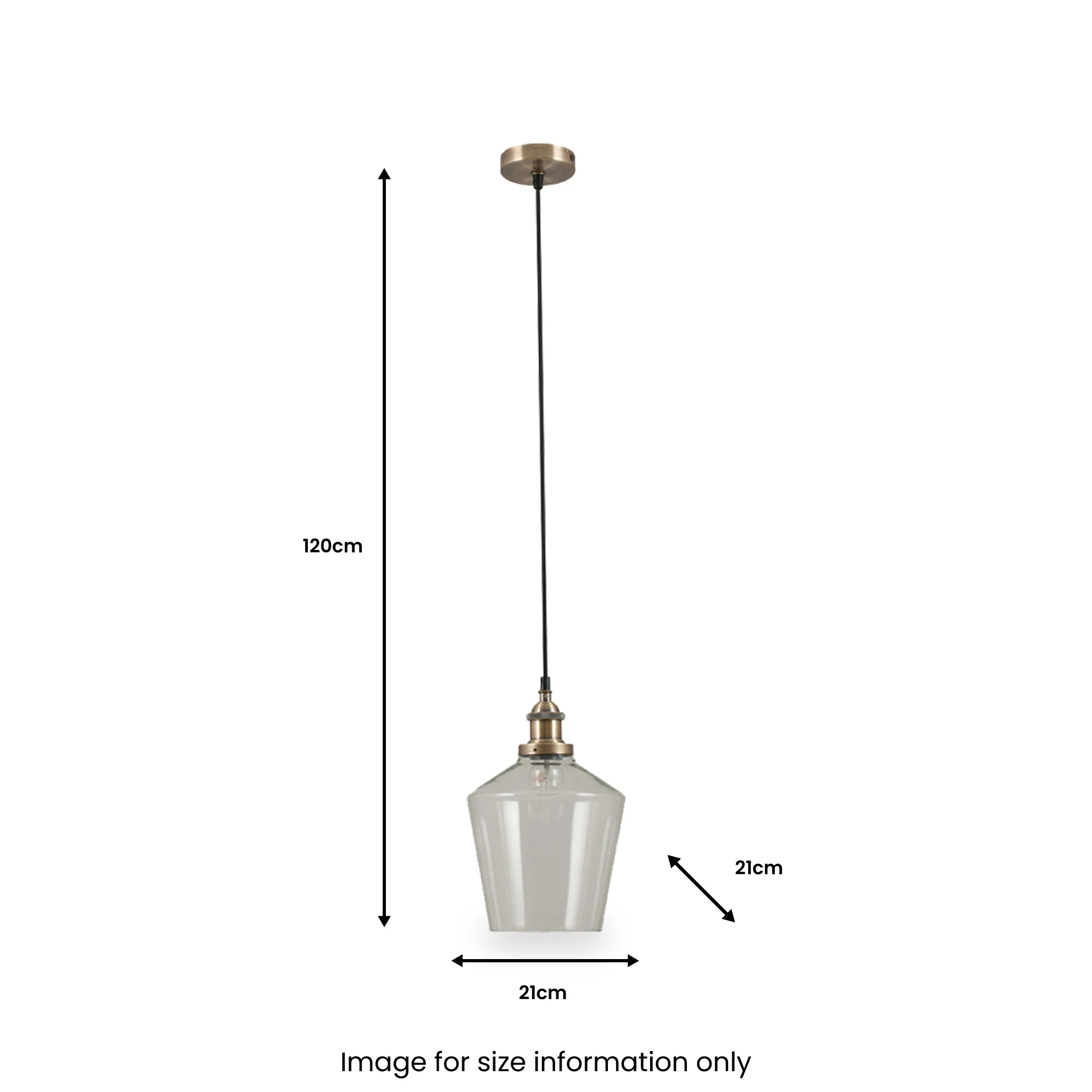 Emmanuelle Antique Brass Metal and Lustre Glass Pendant - Image 5