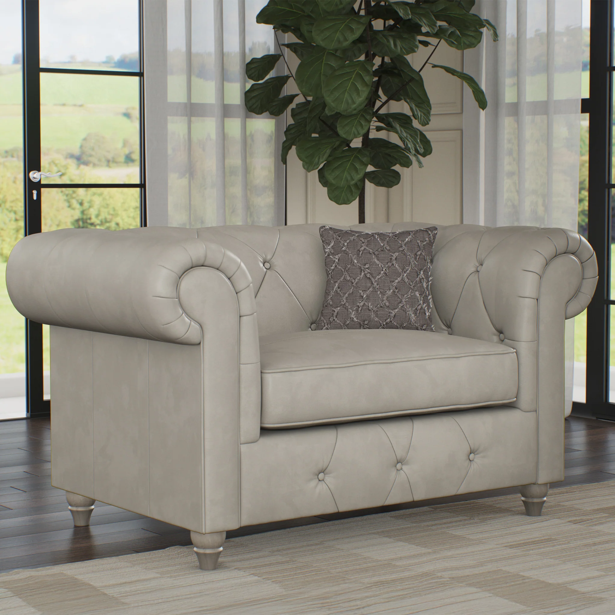 Everett Leather Snuggler Chair - Image 60