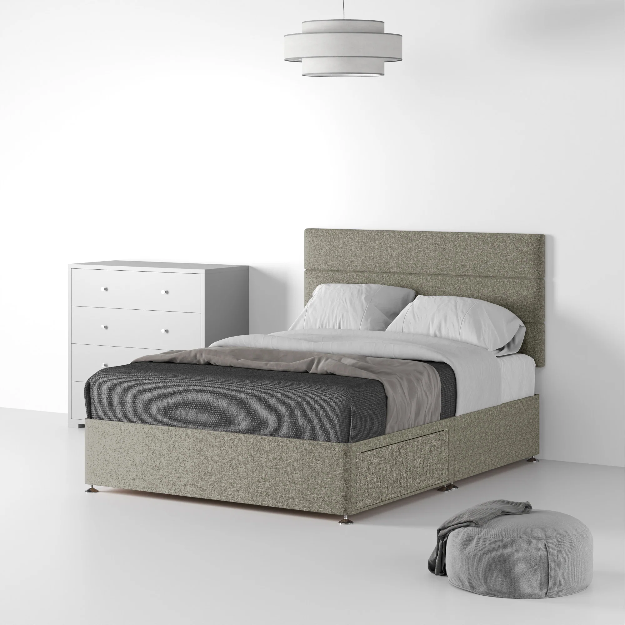 Farrow Bar Linen Divan Bed and Headboard - Image 12