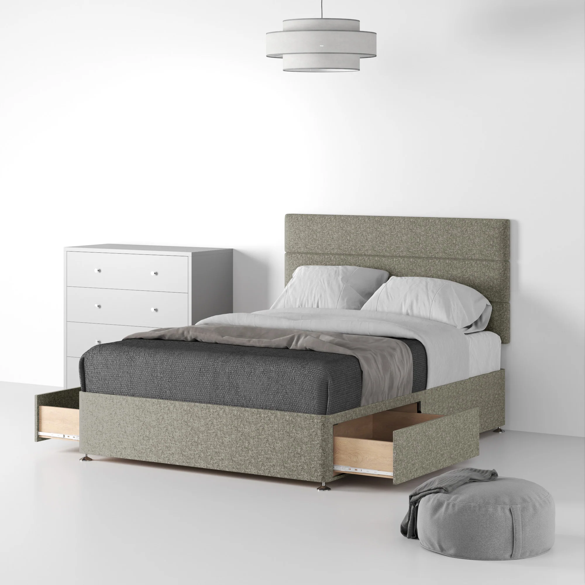 Farrow Bar Linen Divan Bed and Headboard - Image 13
