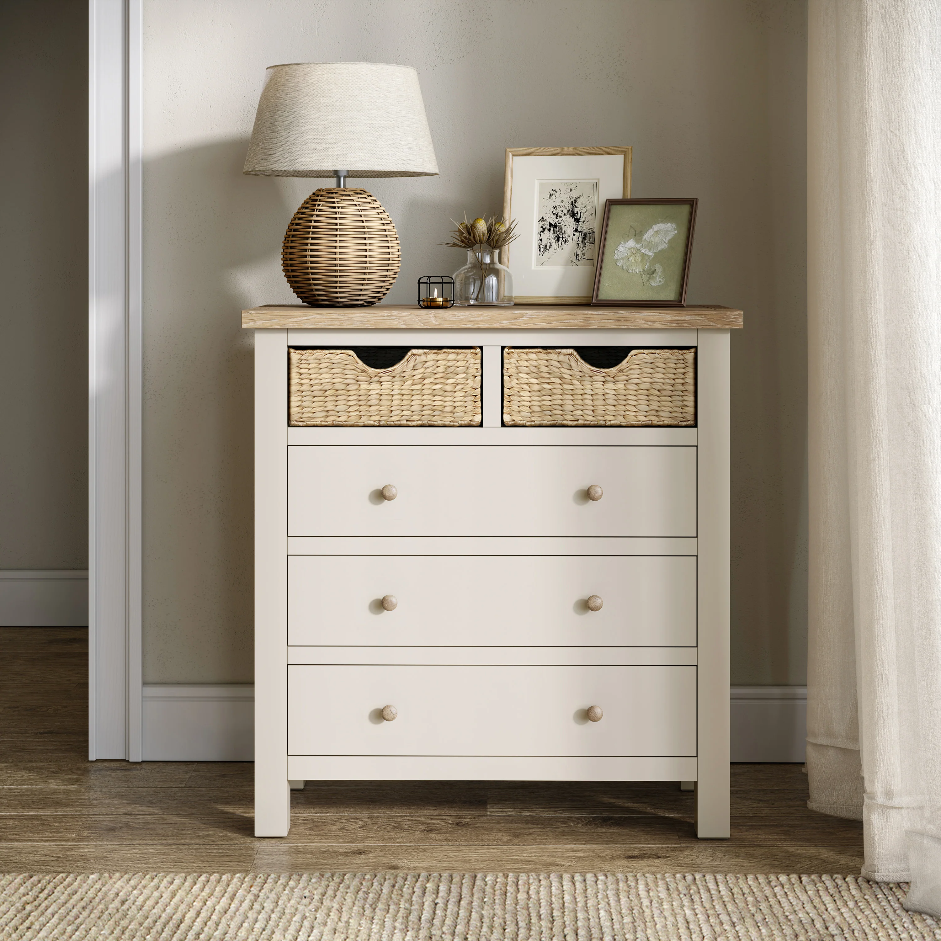 Farro Basket 2 Over 3 Drawer Chest - Image 9