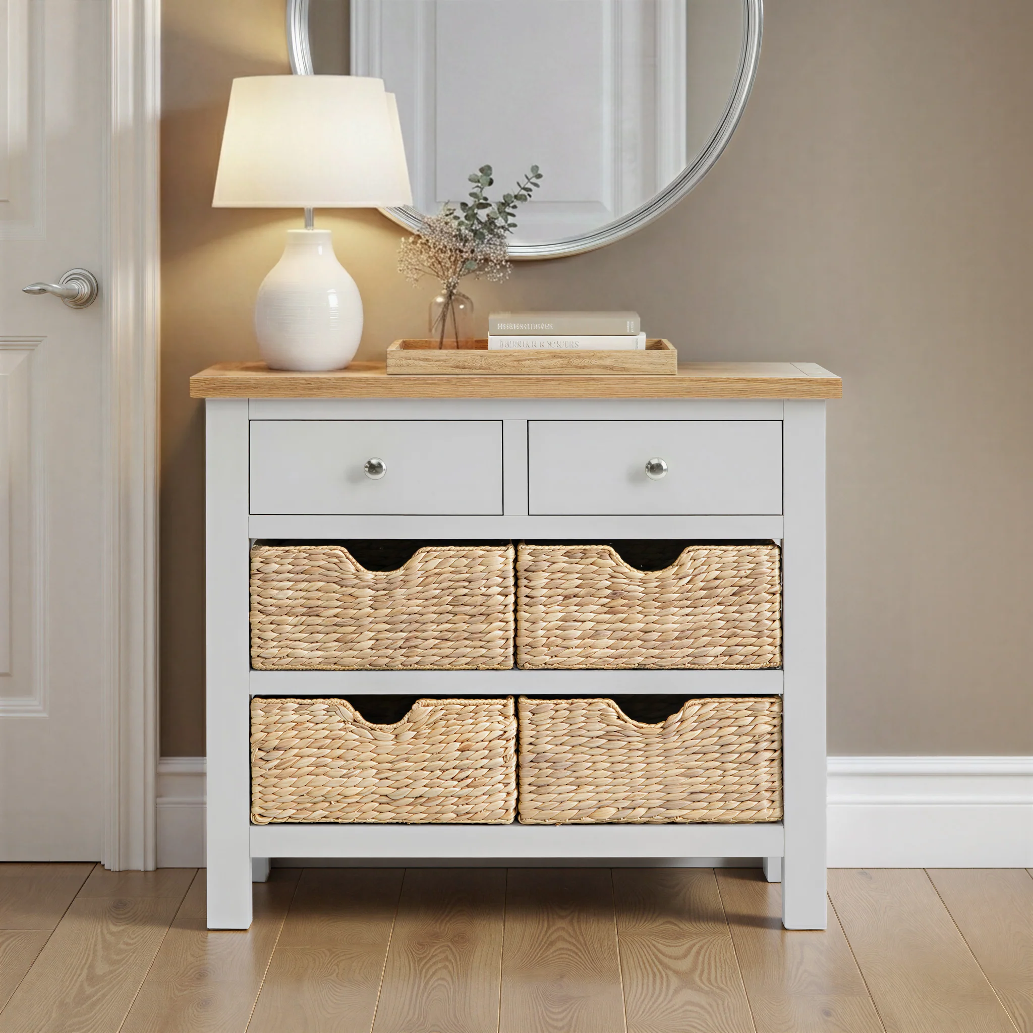 Farro Console Table with Baskets - Image 2