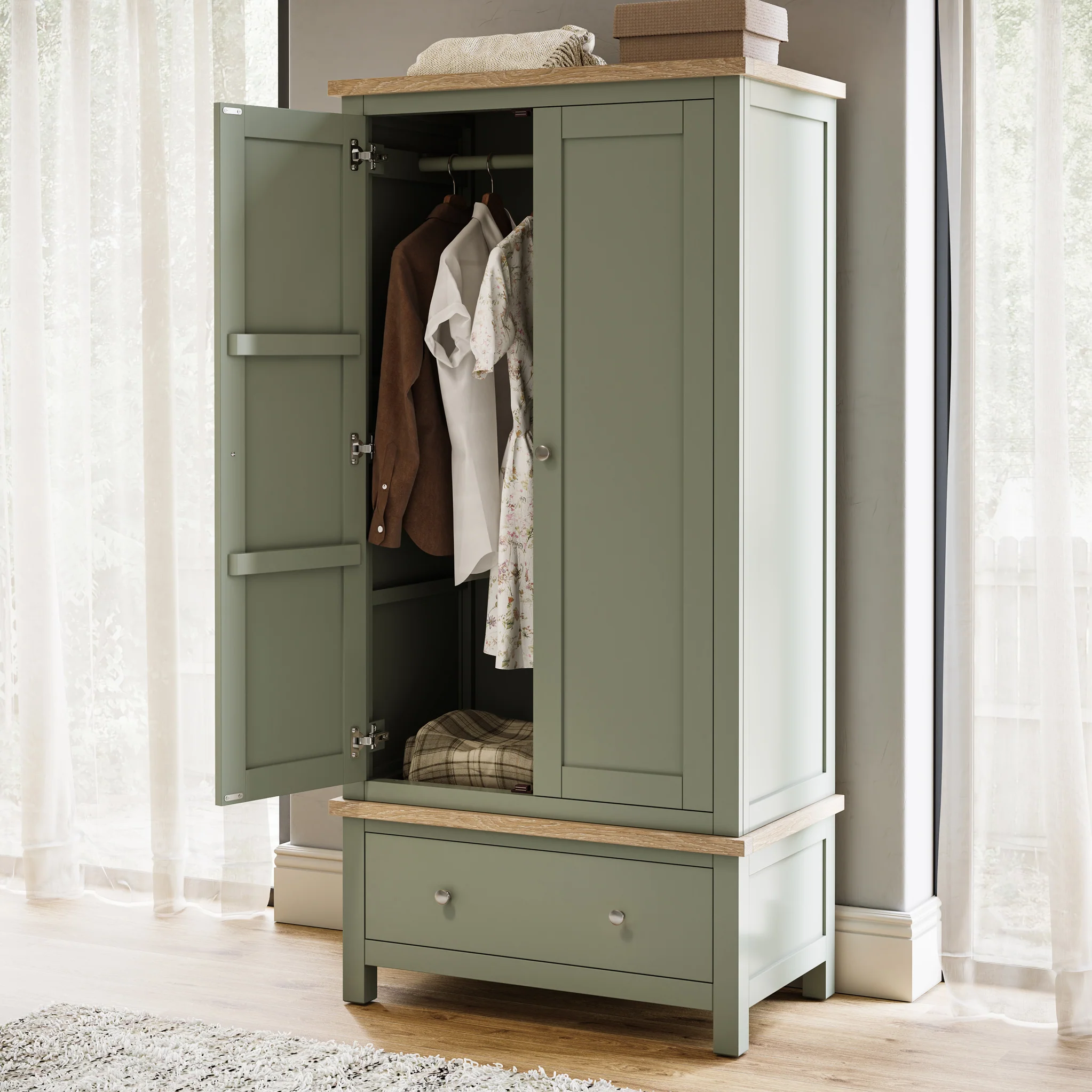 Farro Double Wardrobe with Drawers - Image 2
