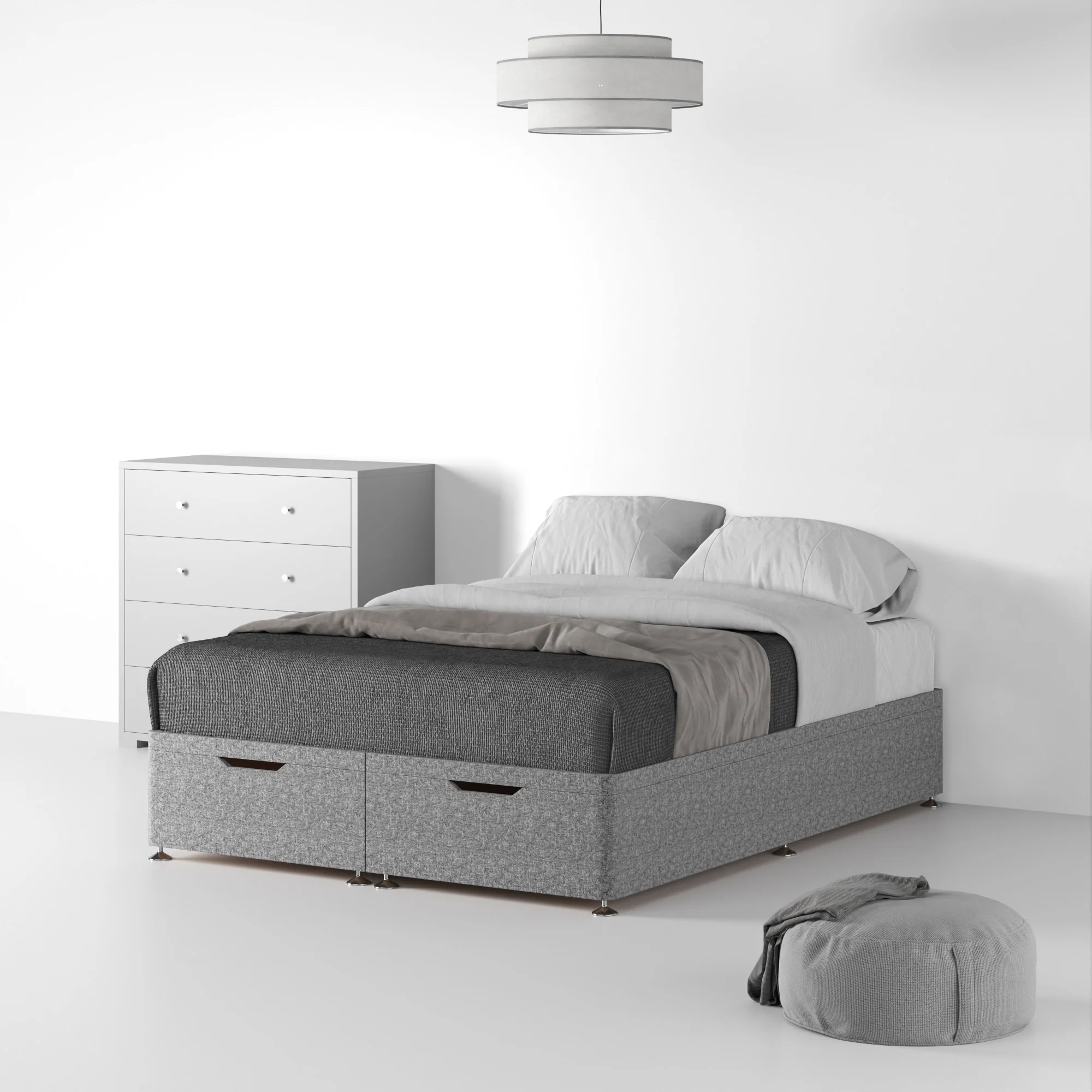 Farrow Linen Ottoman Divan Bed Base - Image 14