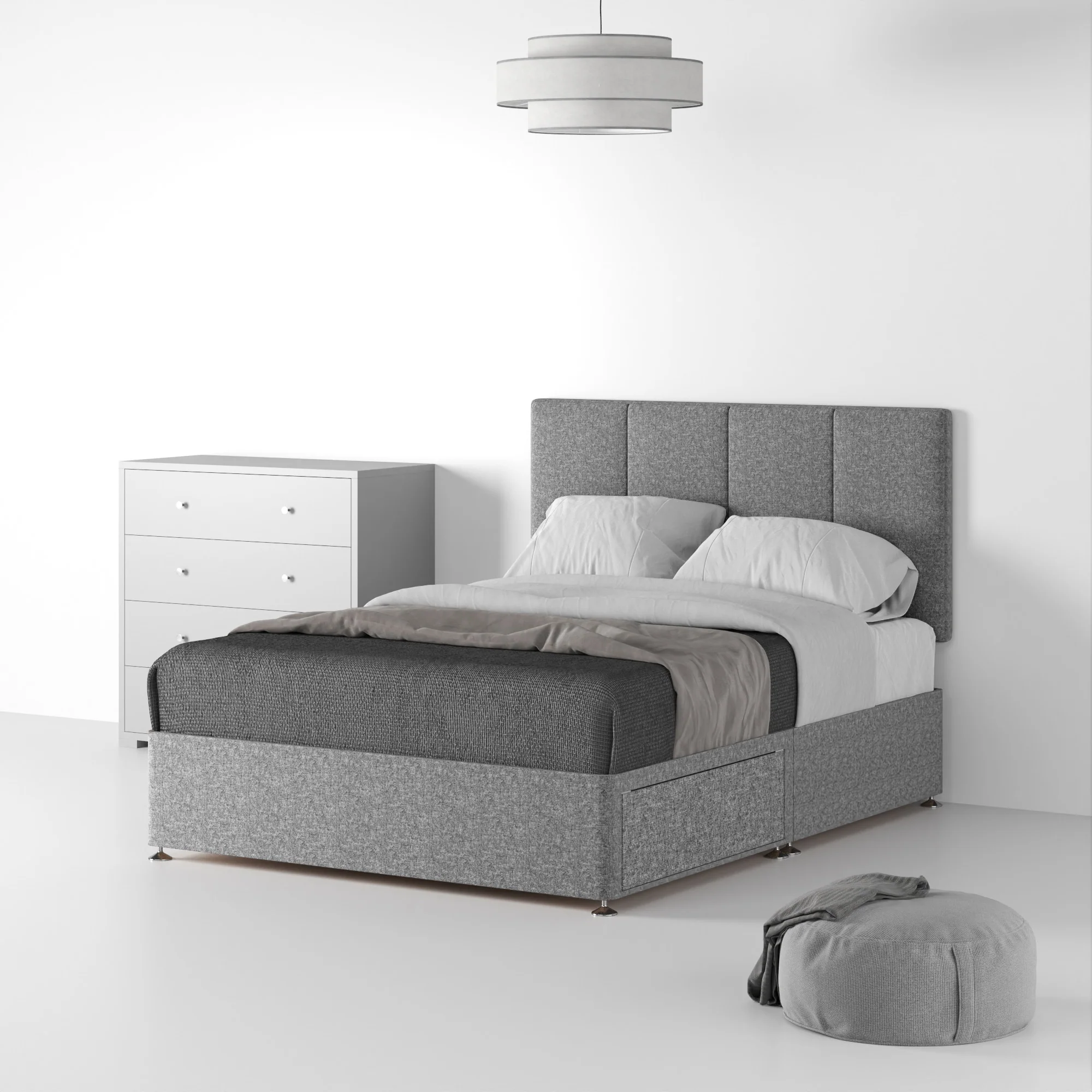 Farrow Piano Linen Divan Bed and Headboard - Image 14