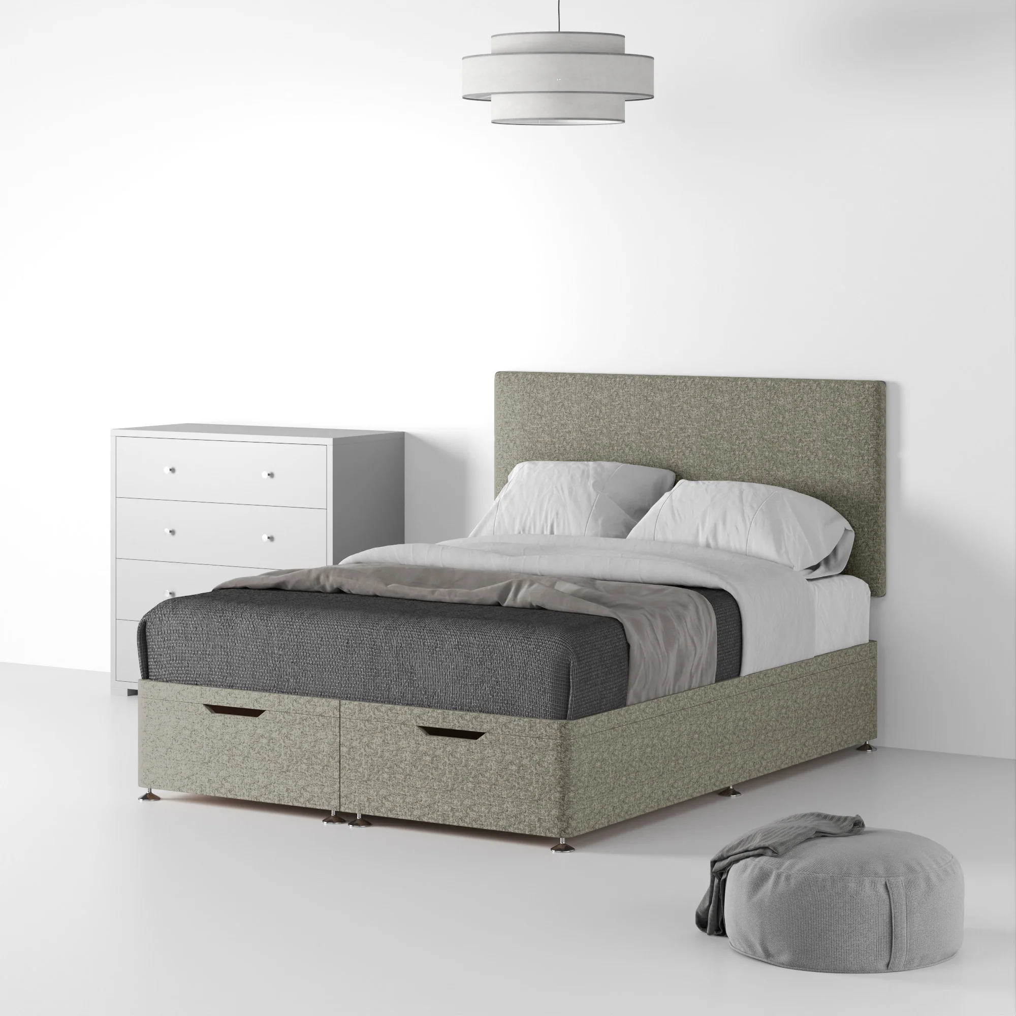 Farrow Standard Linen Ottoman Divan Bed and Headboard - Image 12