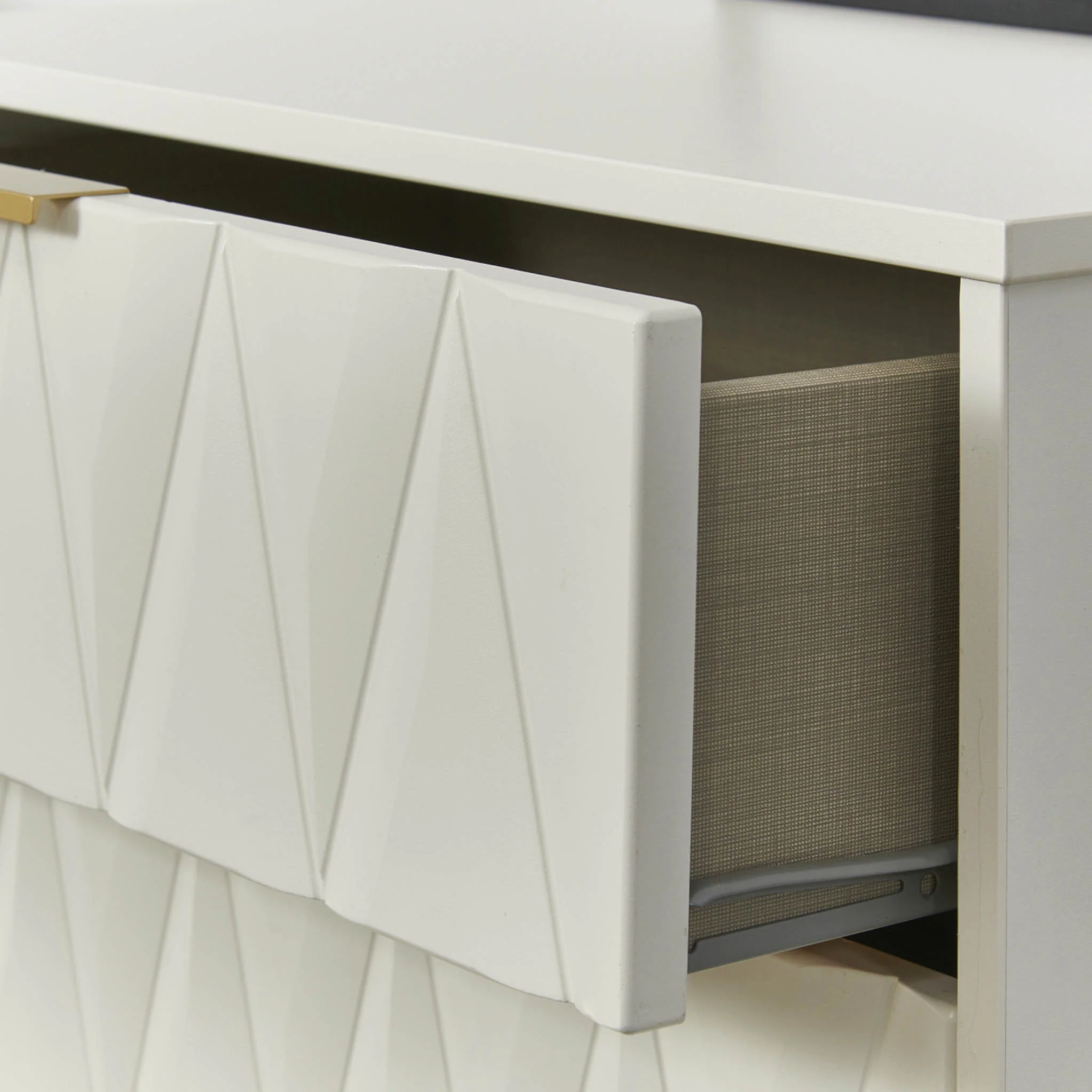 Geo 3 Drawer Midi Chest with Gold Hairpin Leg - Image 5