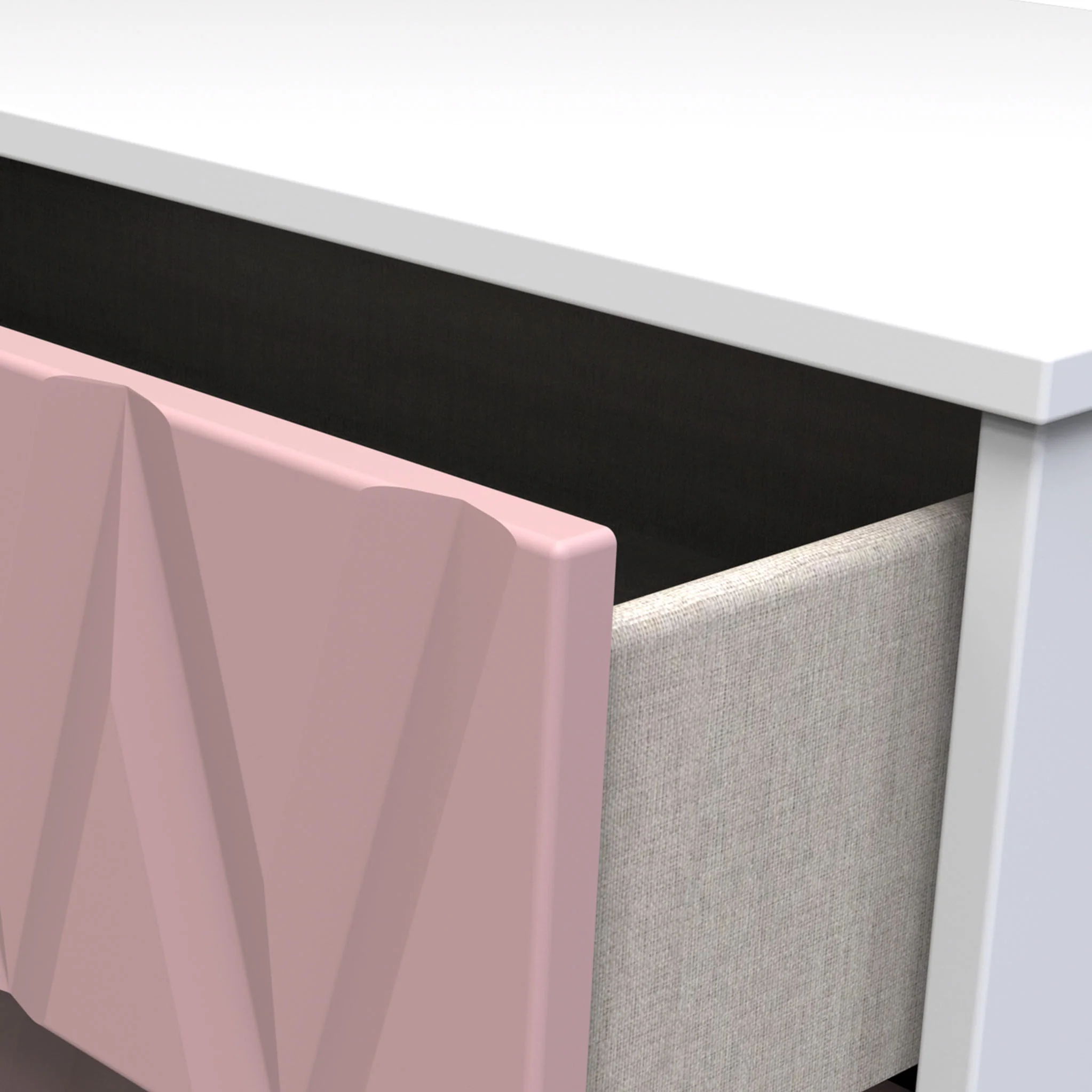 Geo Panelled 2 Door 2 Drawer Wardrobe - Image 9