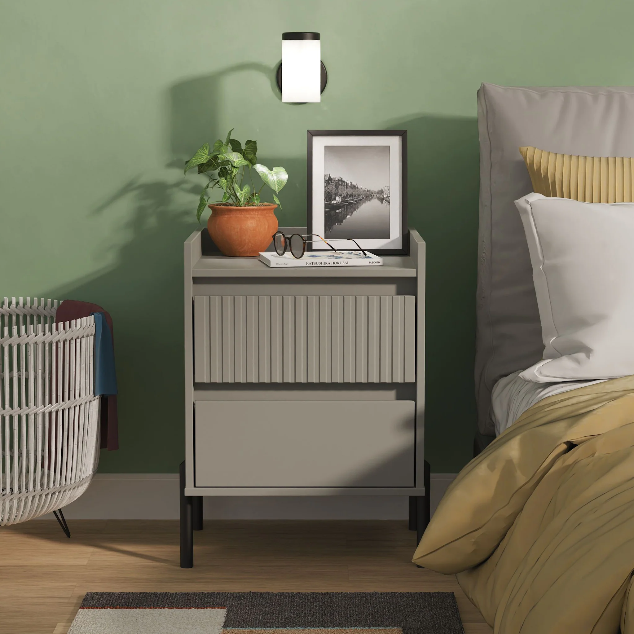 Kenton 2 Drawer Bedside Table - Image 2