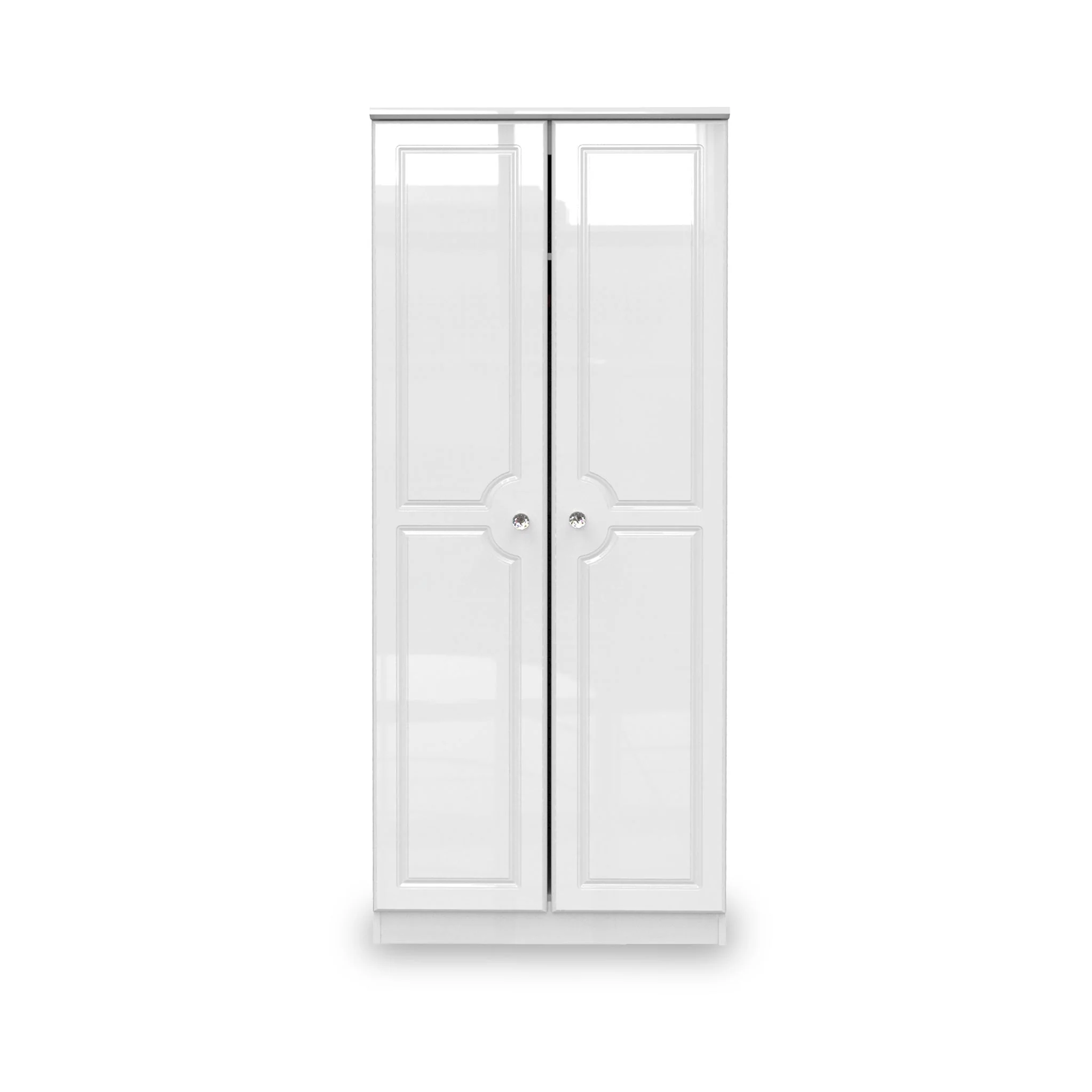 Kinsley White Gloss 2 Door Wardrobe - Image 2