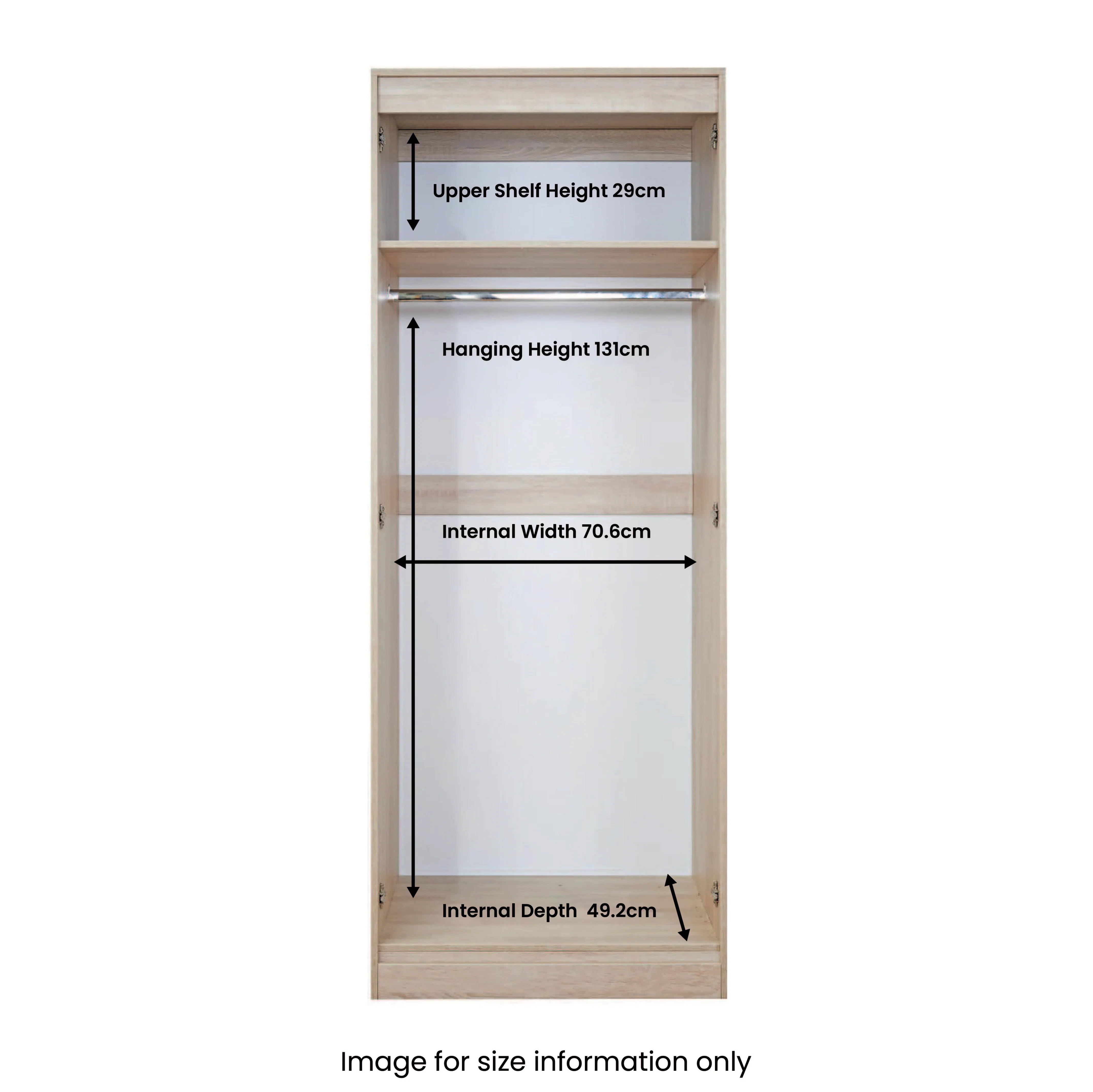 Kinsley White Gloss 2 Door Wardrobe - Image 6