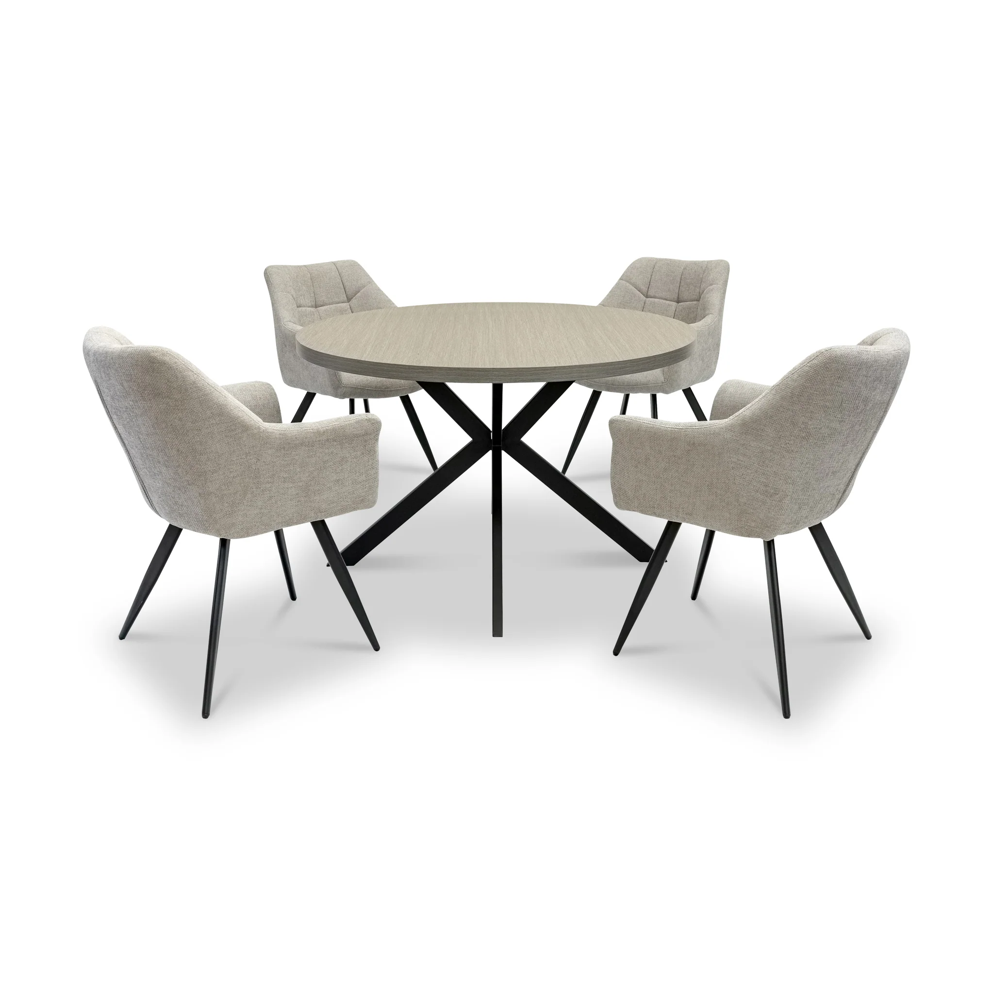 Langley 120cm Oak Effect Round Dining Table - Image 3