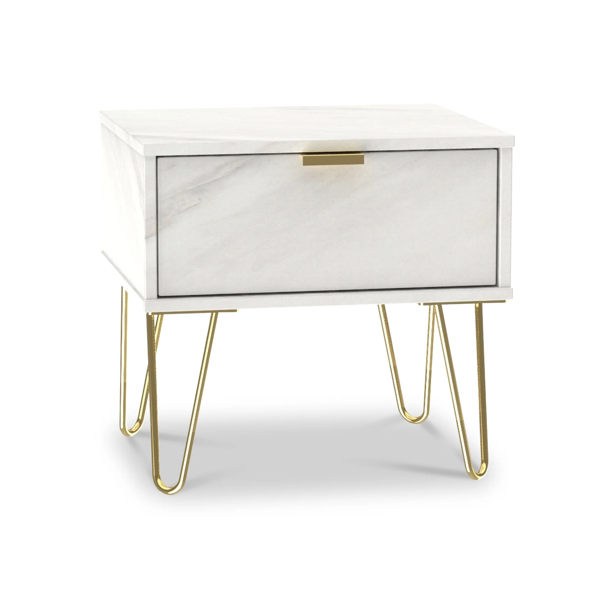 Moreno Marble Effect 1 Drawer Bedside