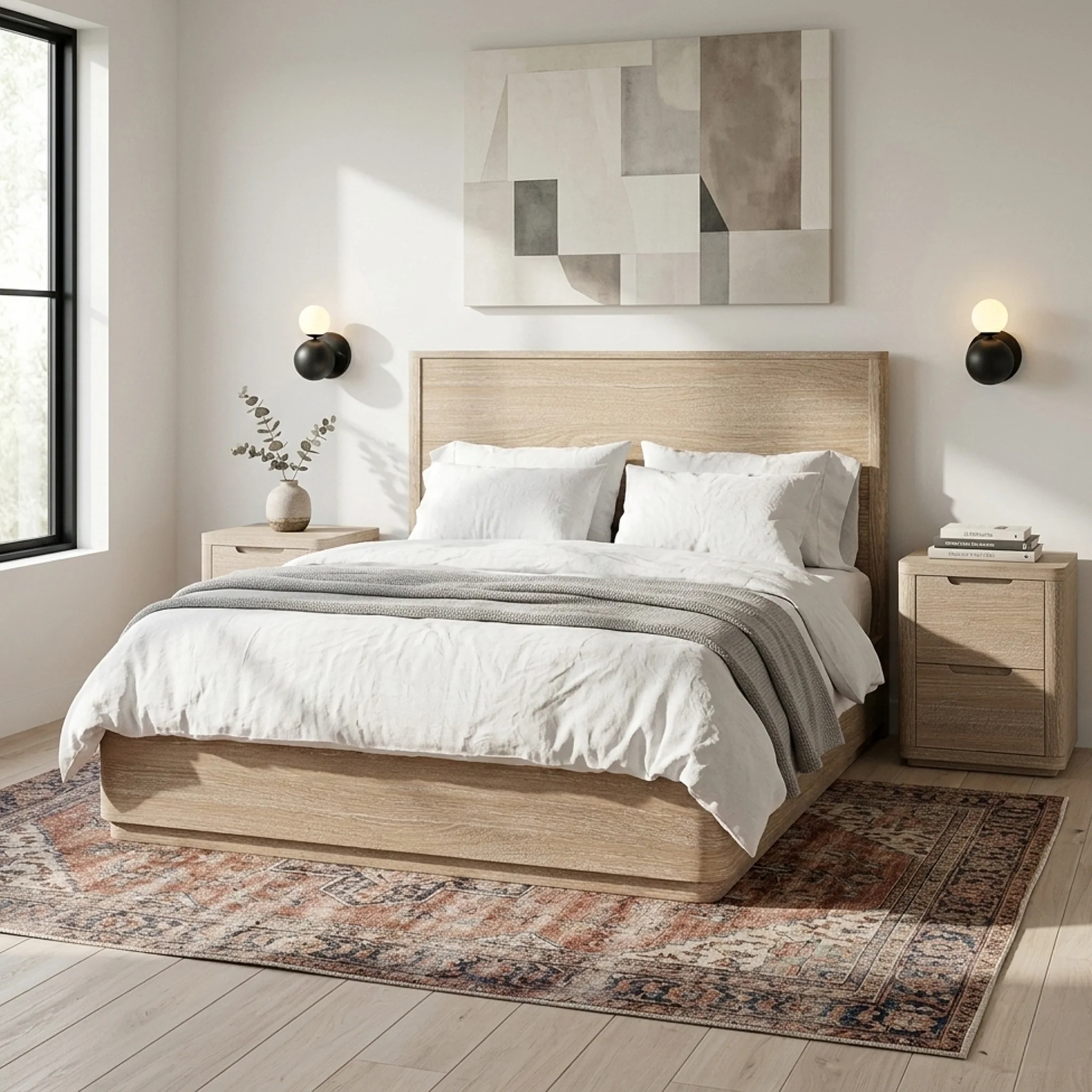 Mylor Washed Oak Bed Frame
