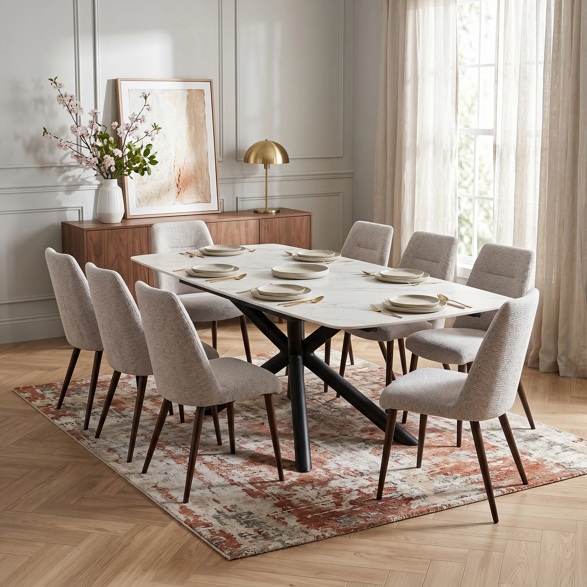 Noura 160-240cm Extending Ceramic Dining Table - Image 2
