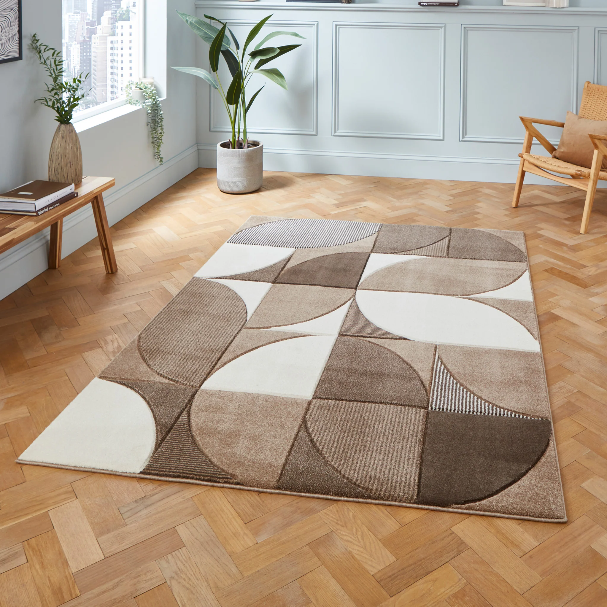 Regis Geometric Leaf Rug - Image 2