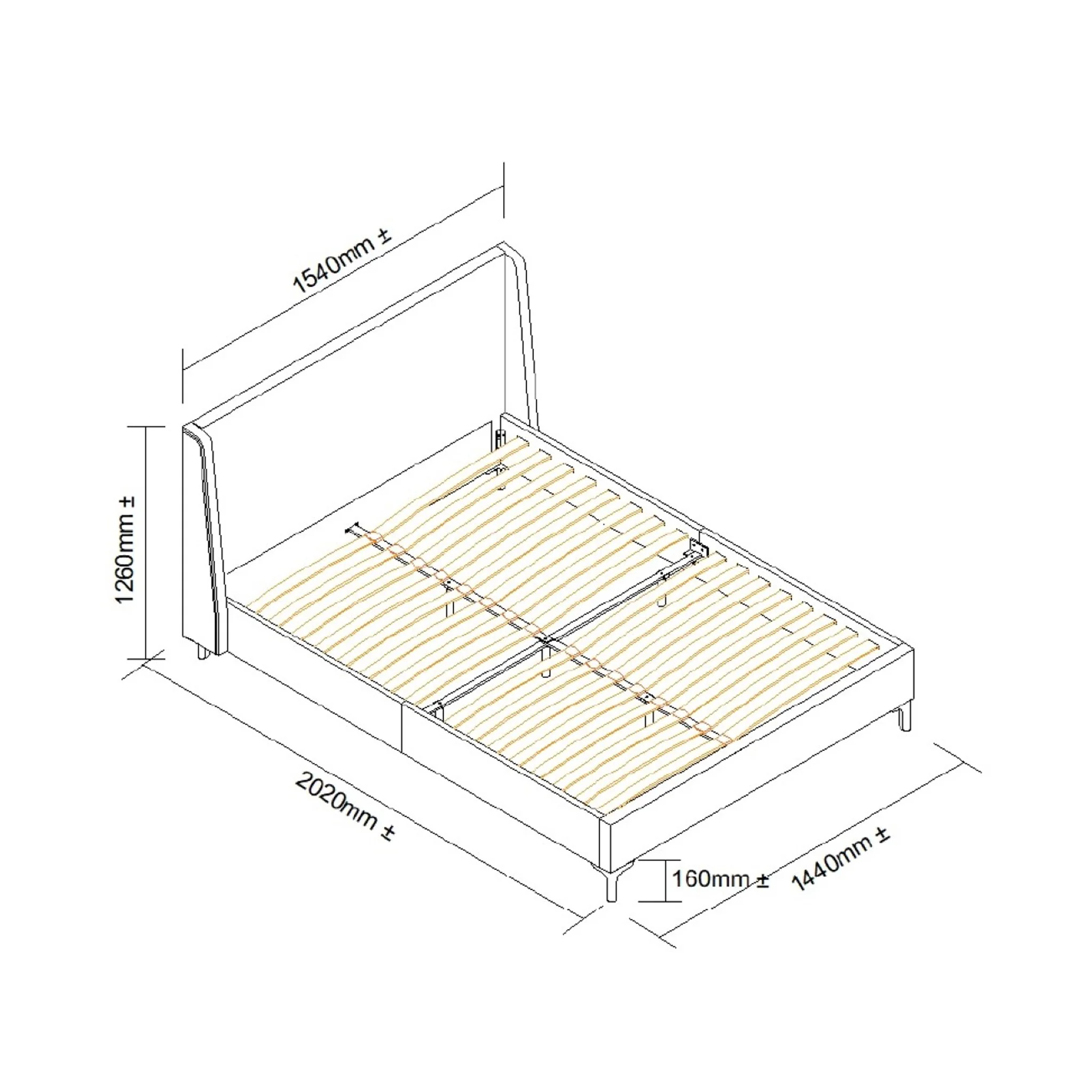 Russell Chenille Bed Frame - Image 13