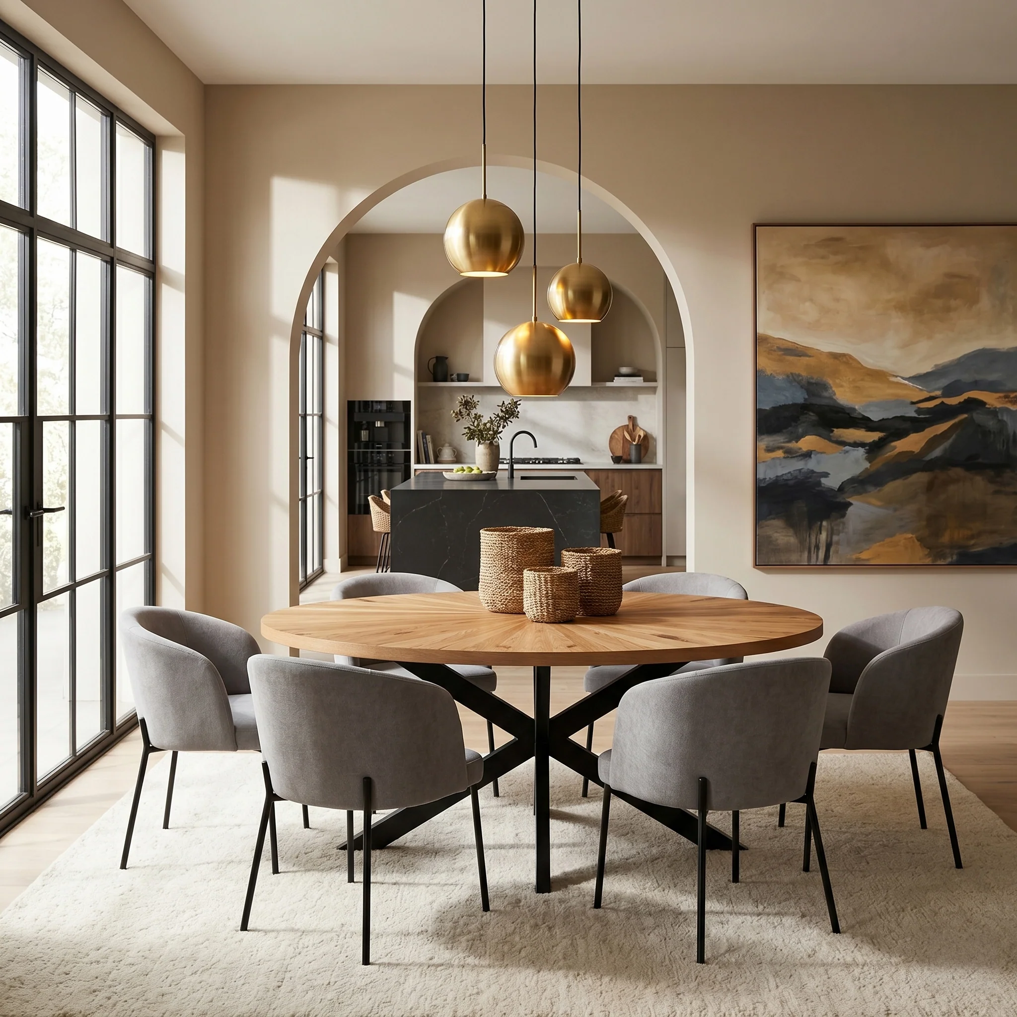 Sunburst Oak 180cm Ellipse Dining Table - Image 2