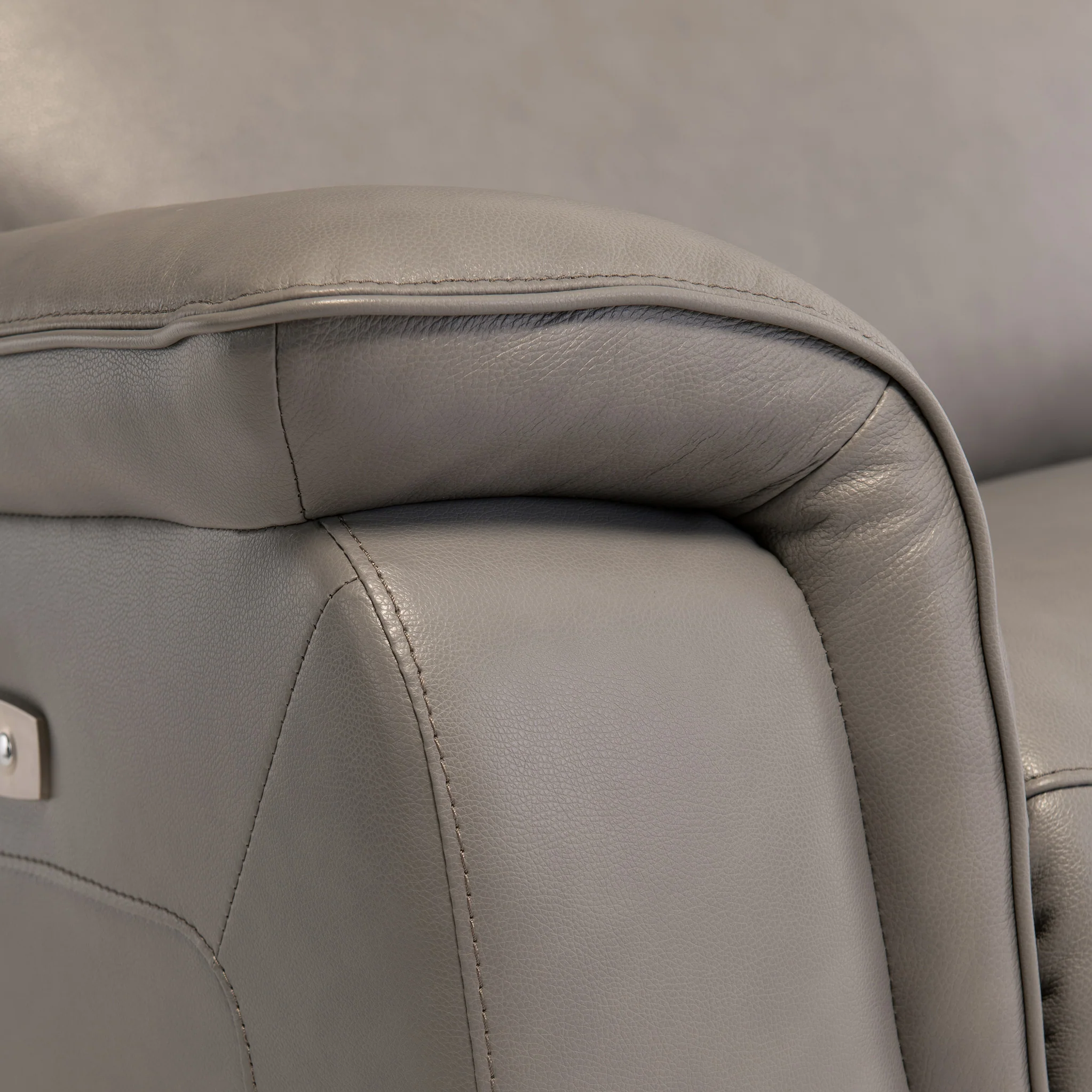 Walter Grey Leather Power Reclining 3 Seater Sofa - Image 4