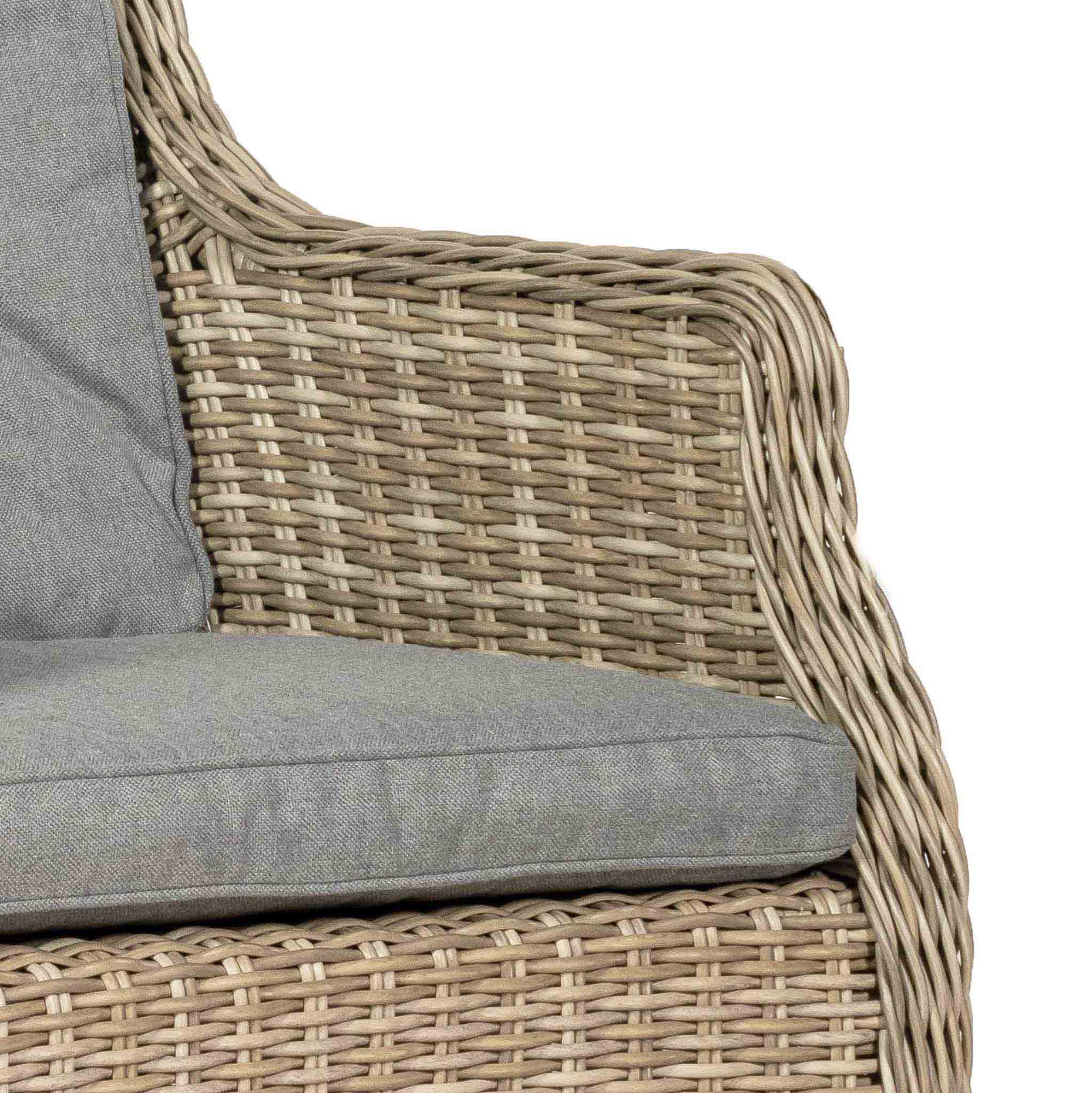 Wentworth 4 Seat 110cm Highback Rattan Dining Set - Image 10